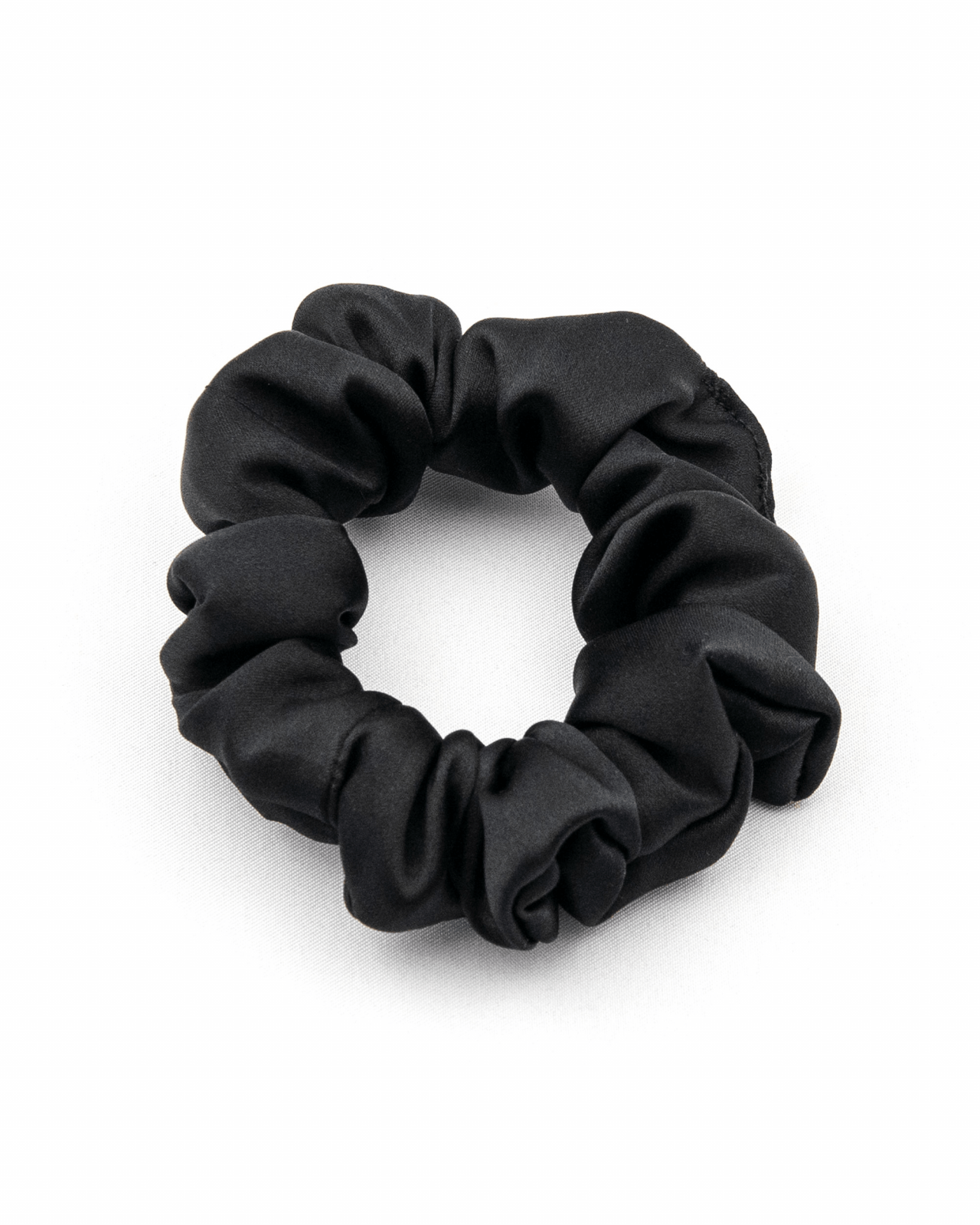 Silk midi scrunchie - black