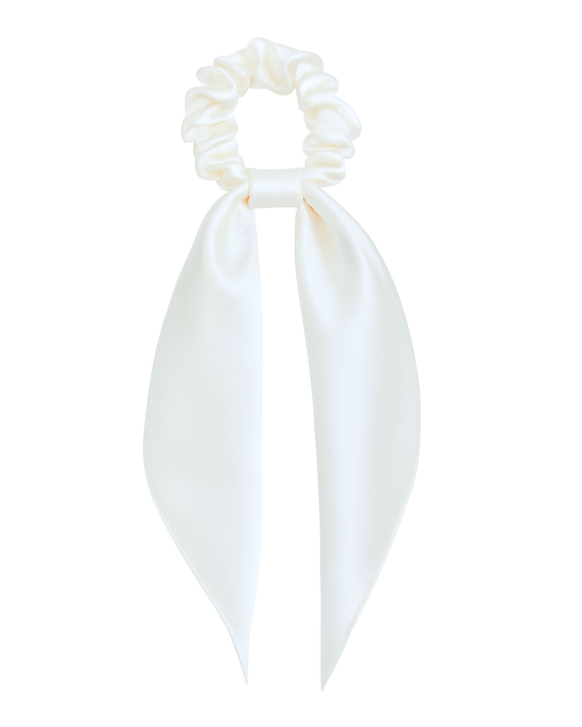 Silk bunny scrunchie - ecru