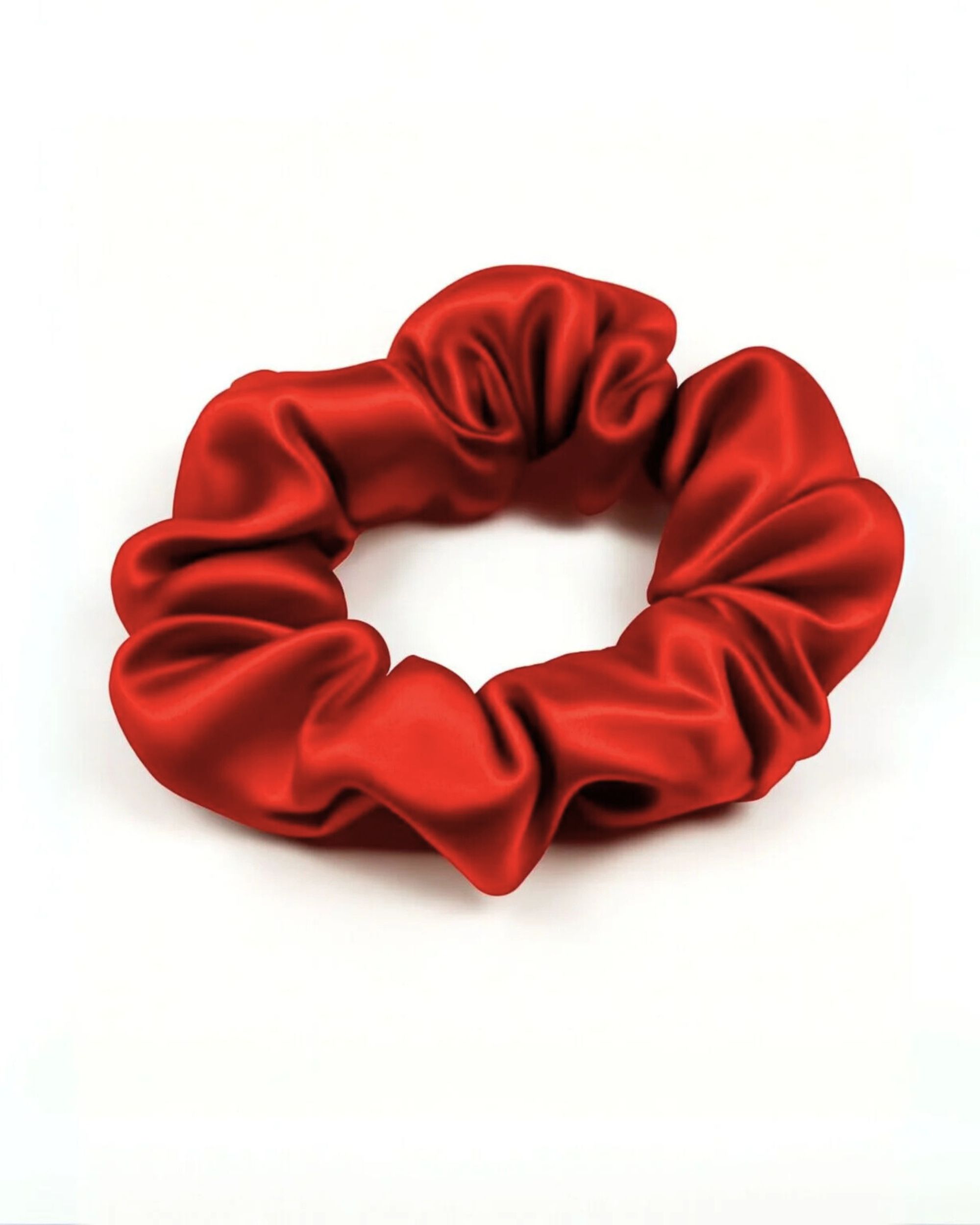 Silk midi scrunchie - red