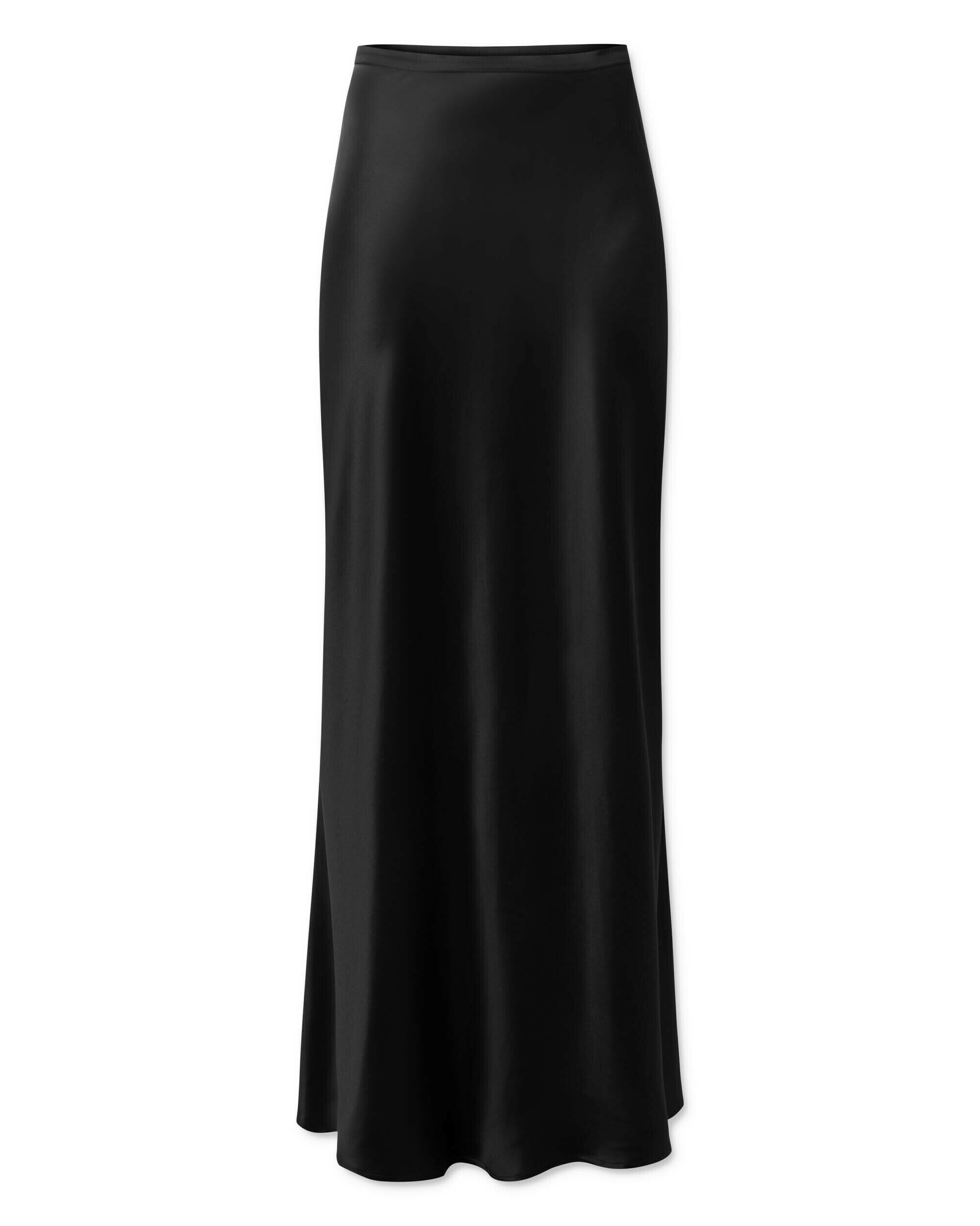 Flores silk skirt - black