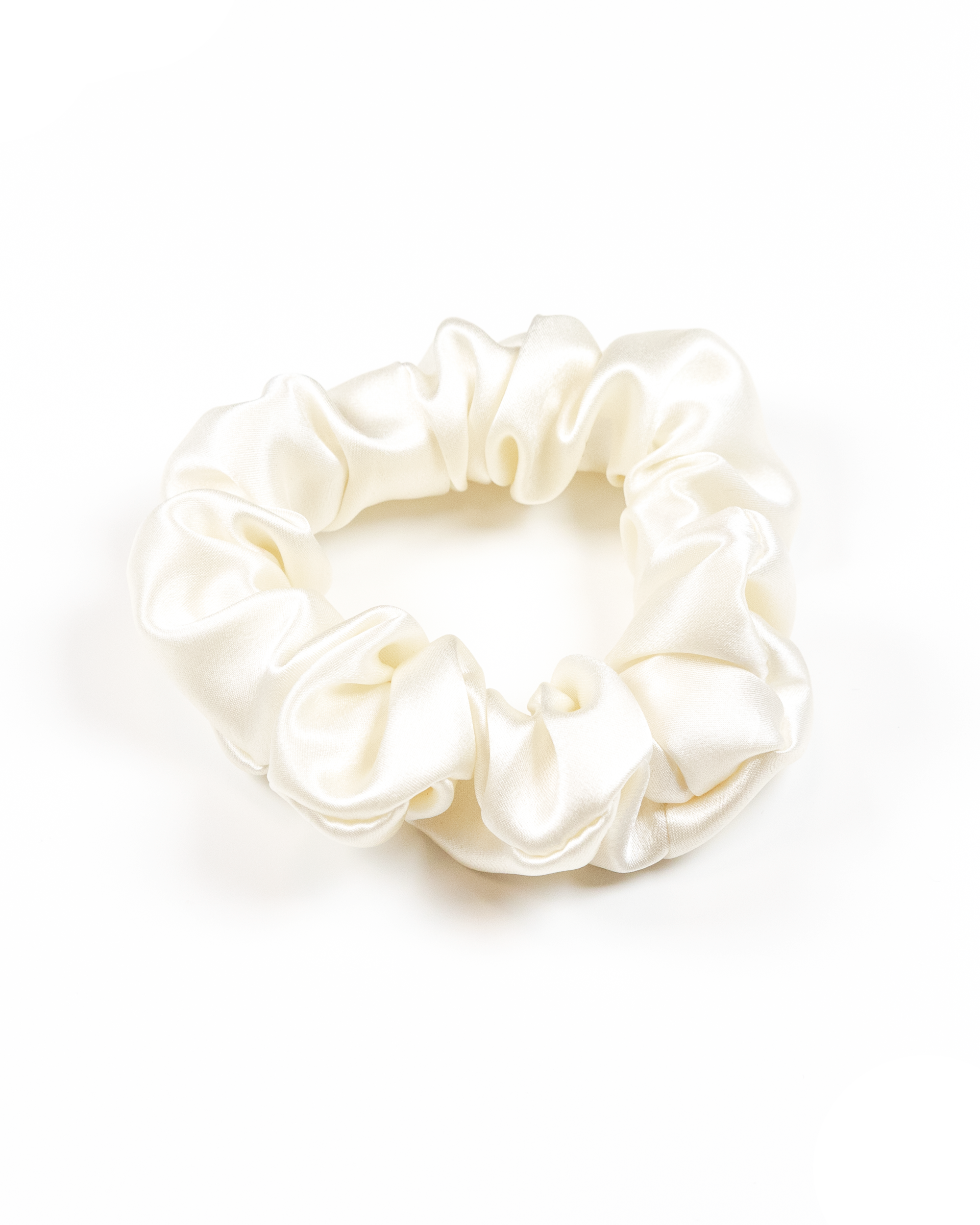 Silk midi scrunchie - cream