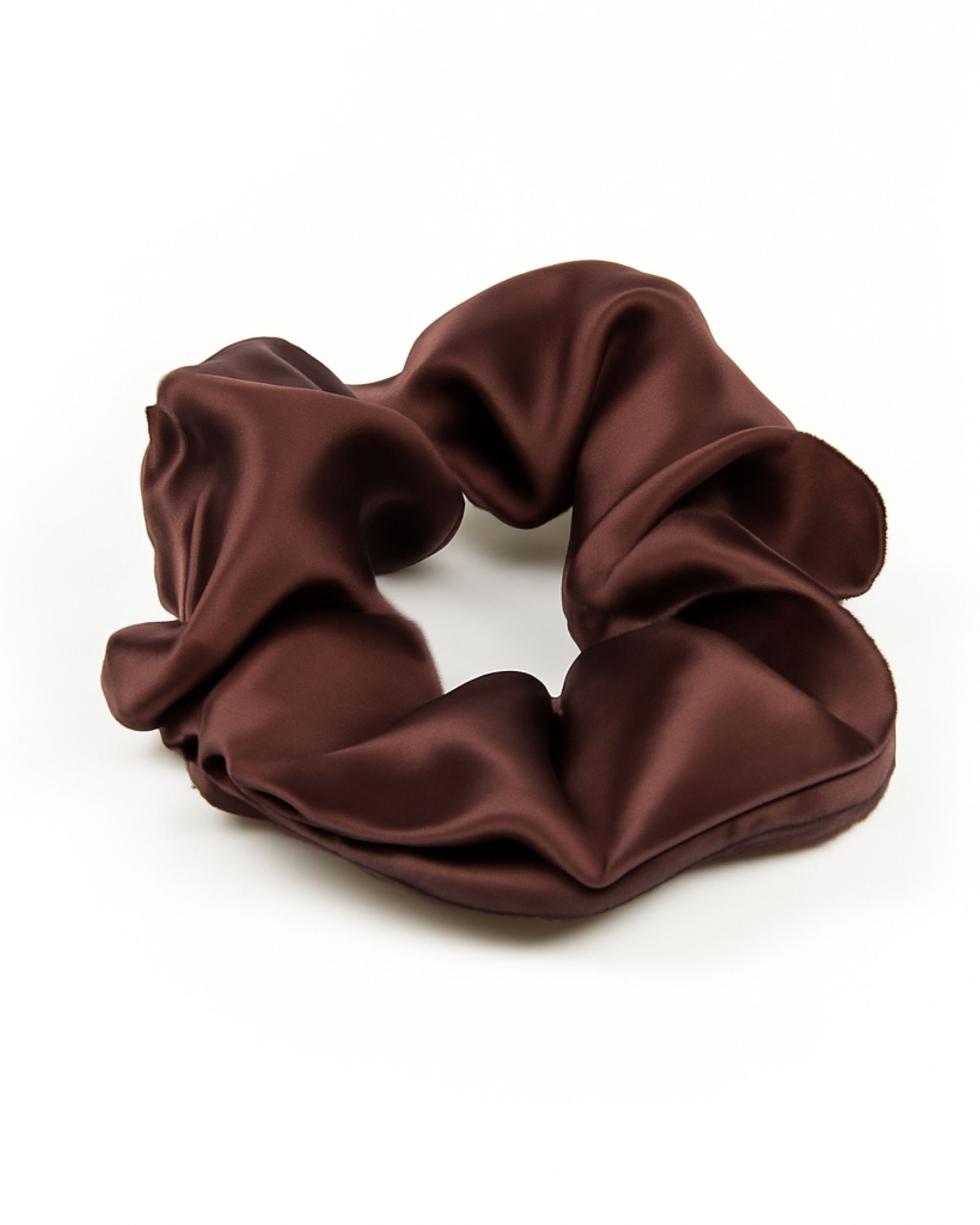 Silk maxi scrunchie - dark chocolate