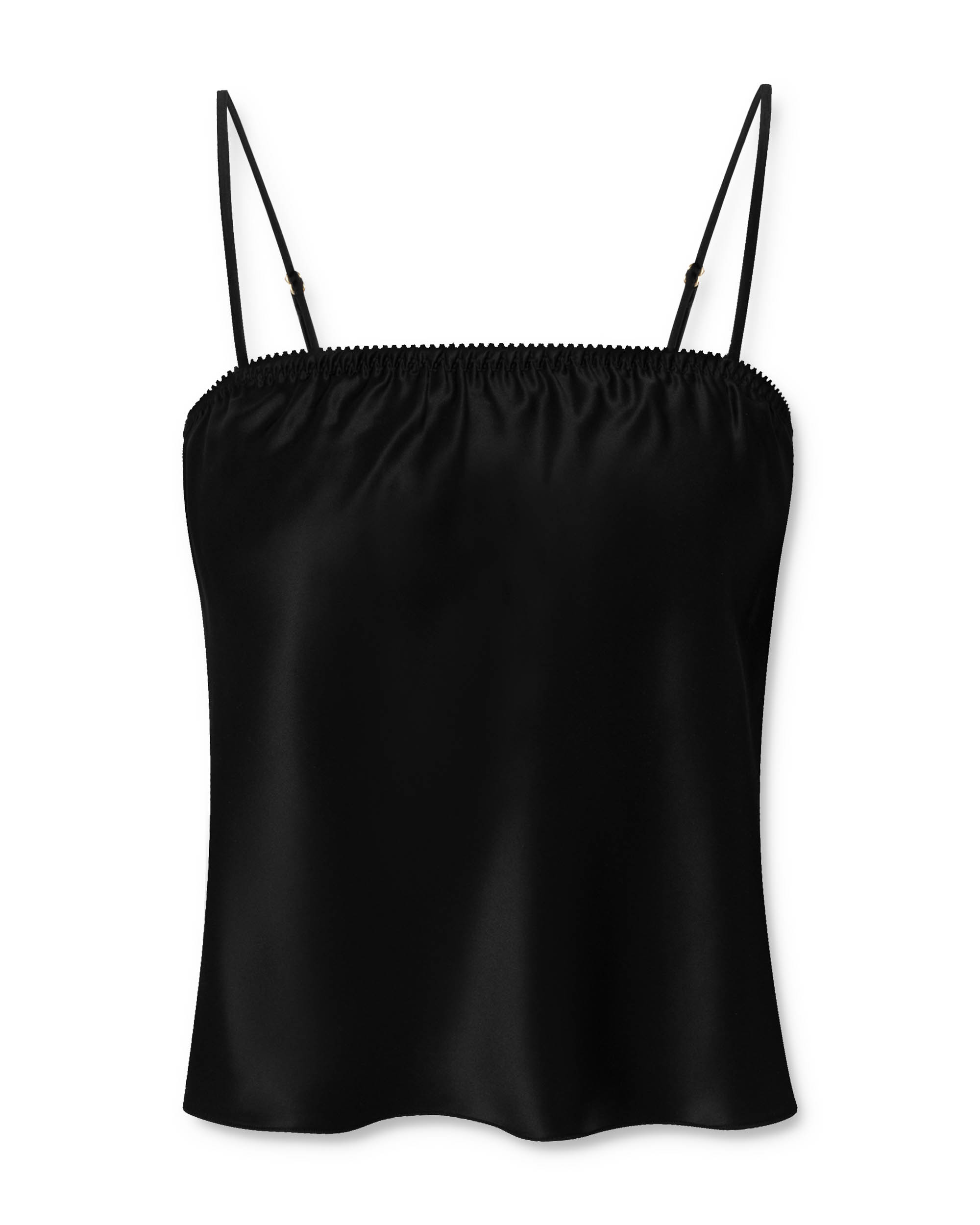 Silk Lingerie-Style Top - black