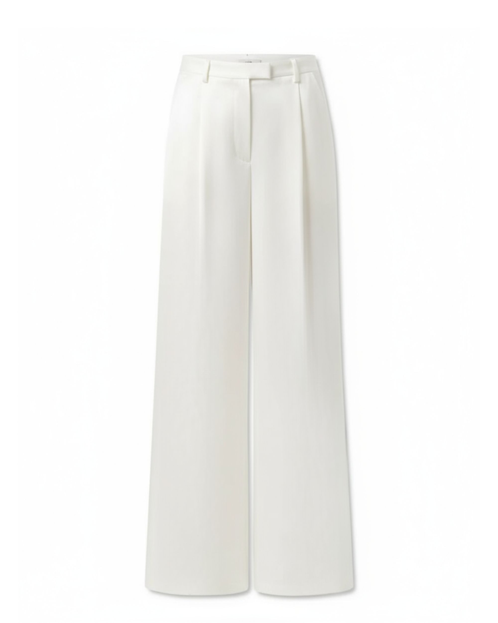 Wide leg elegant silk trousers - ecru