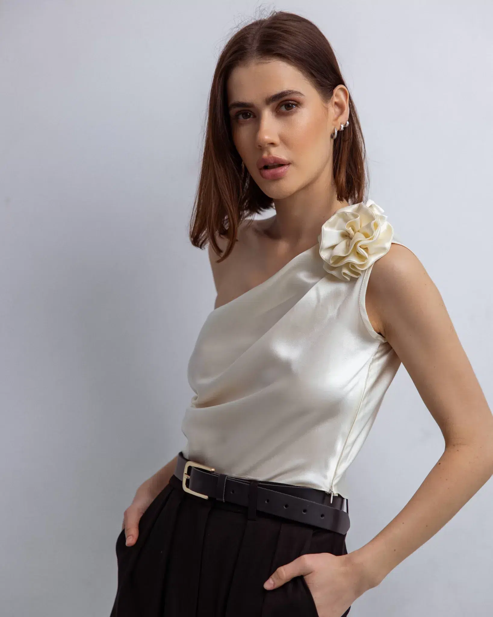 Rosa silk top - cream