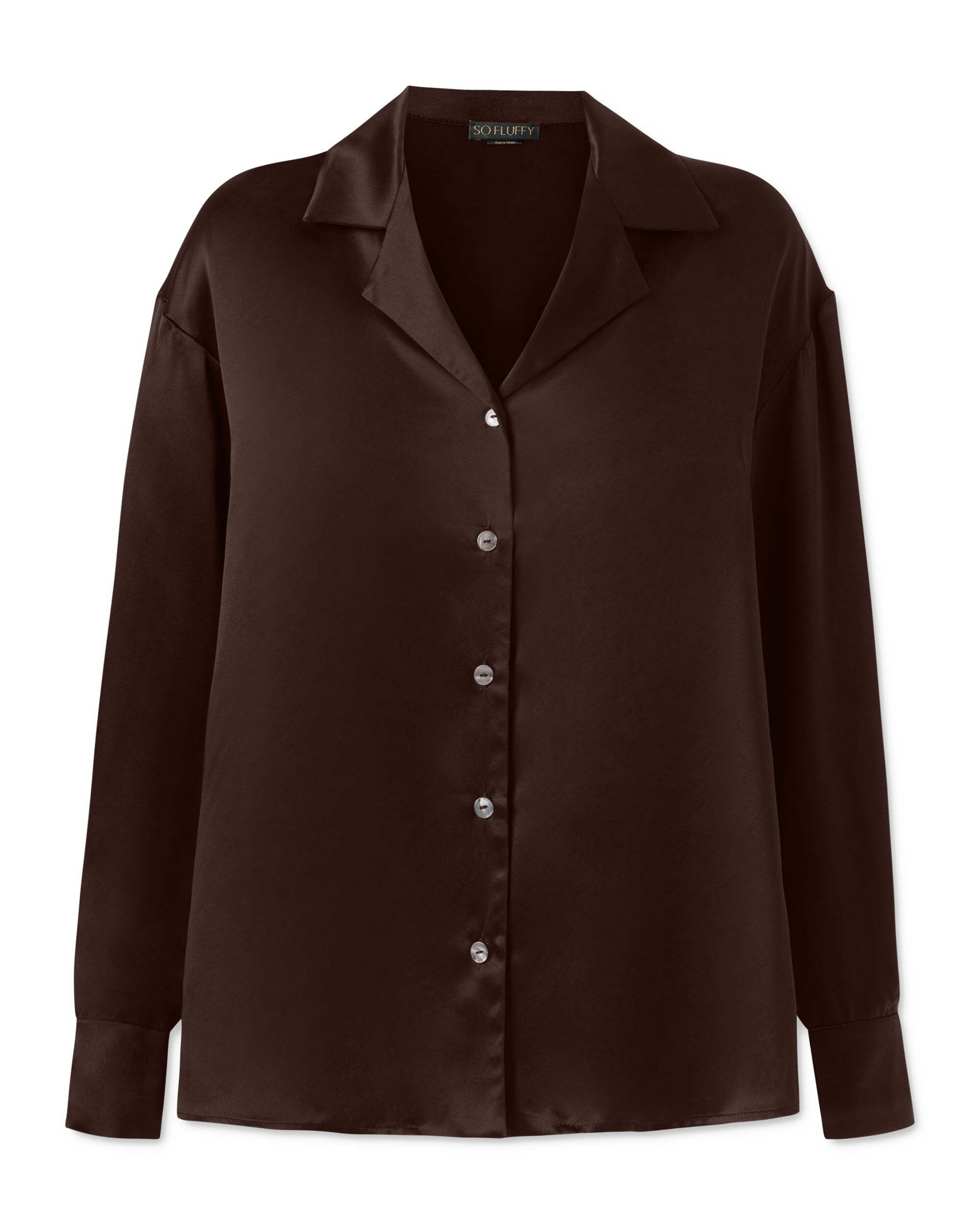 SUNRISE silk shirt - dark chocolate - ONE SIZE