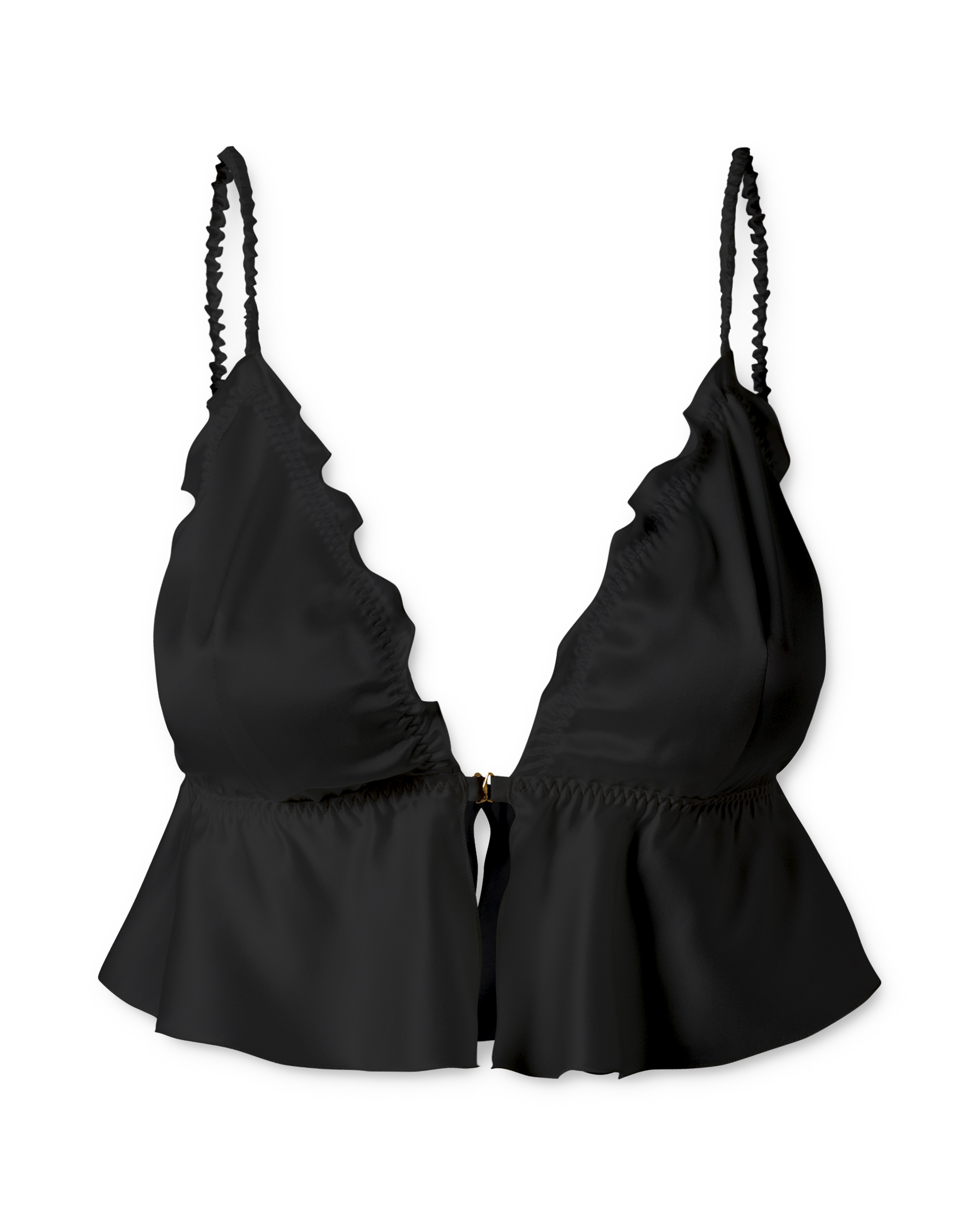 Camilla silk bra - black