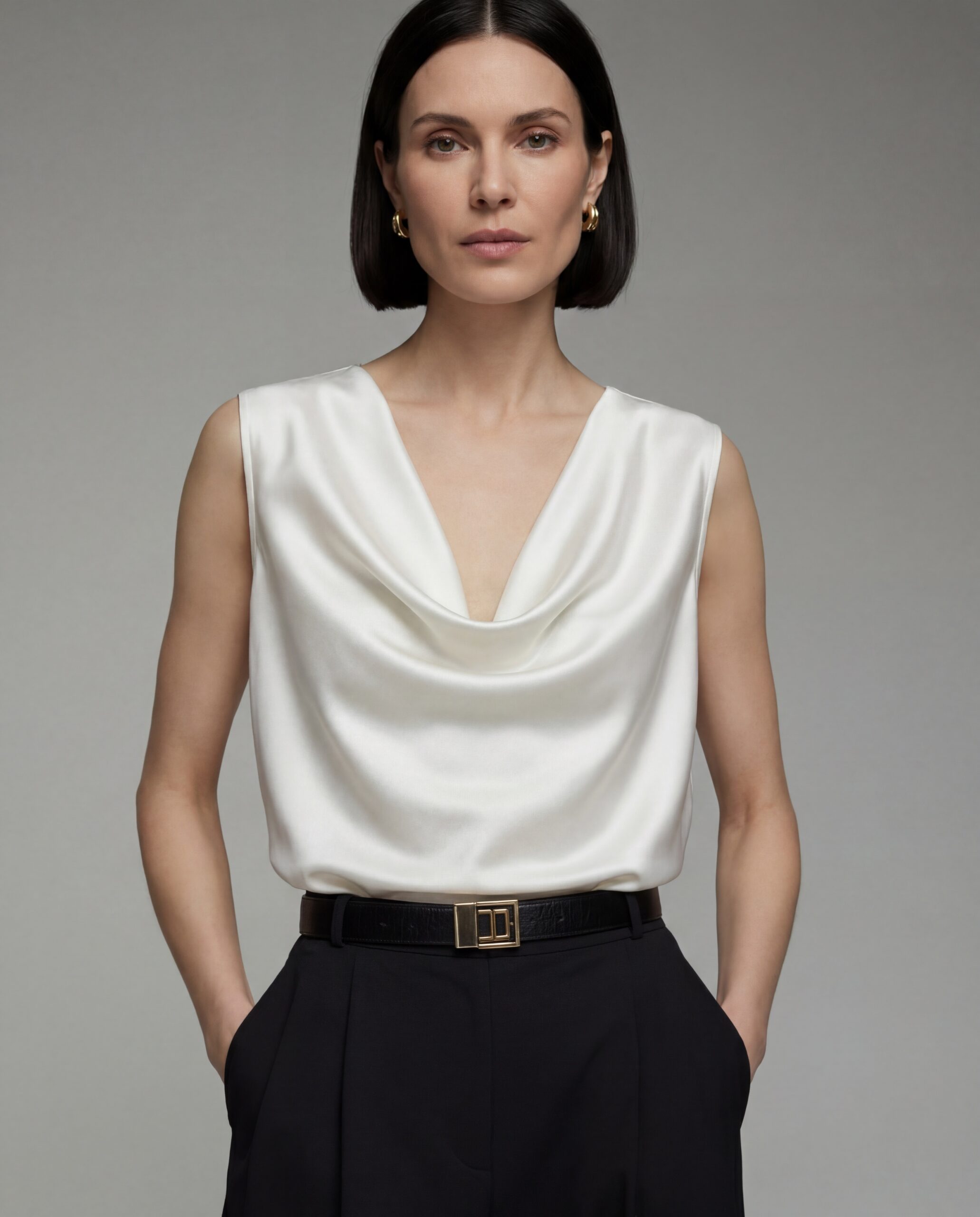 Cleo silk top - ecru