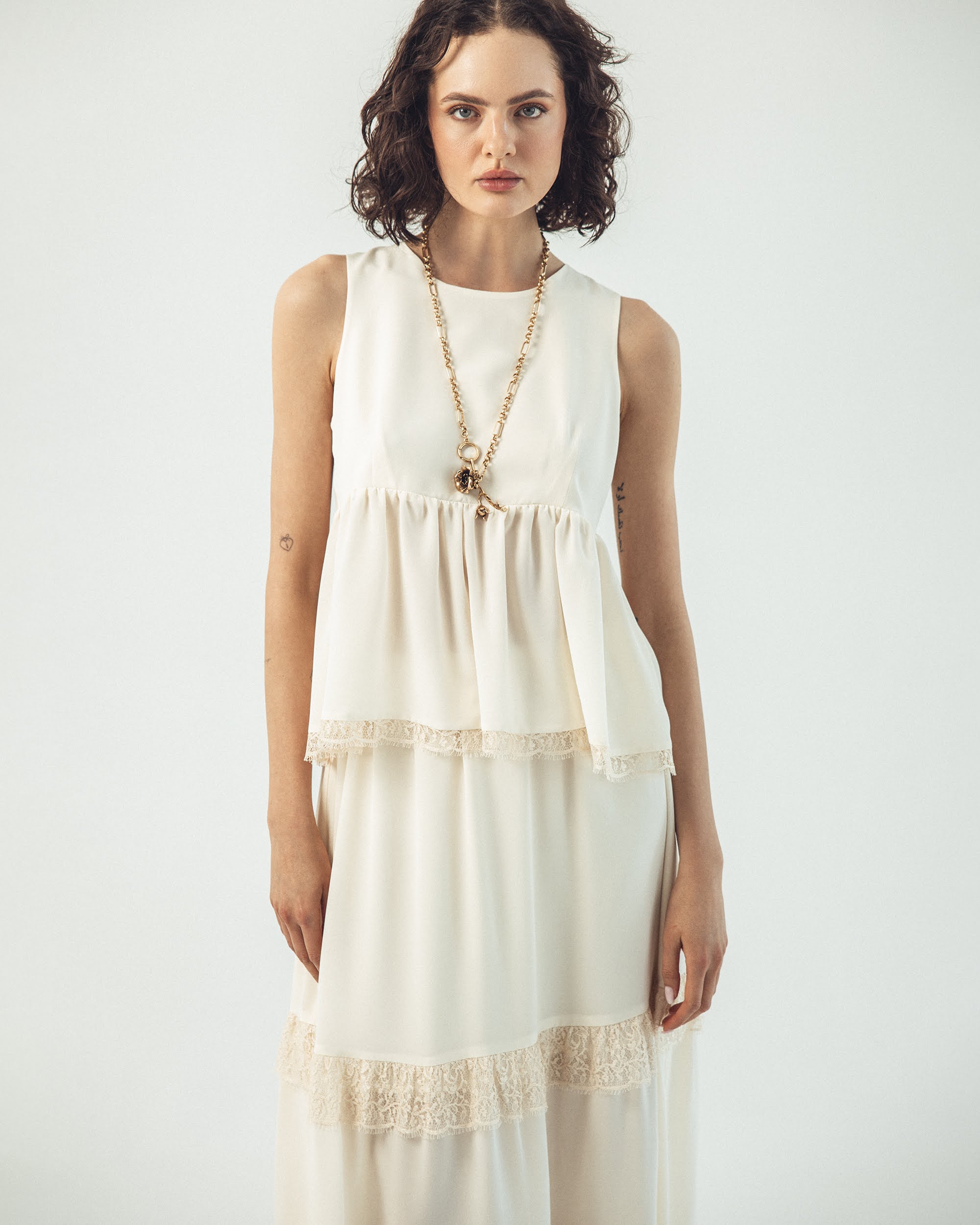 Silk blouse with lace - Verona