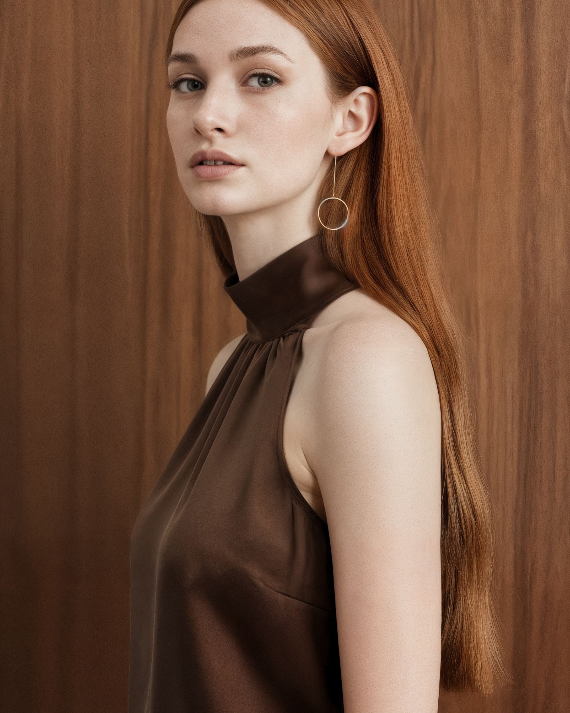 Charlie silk top - dark chocolate