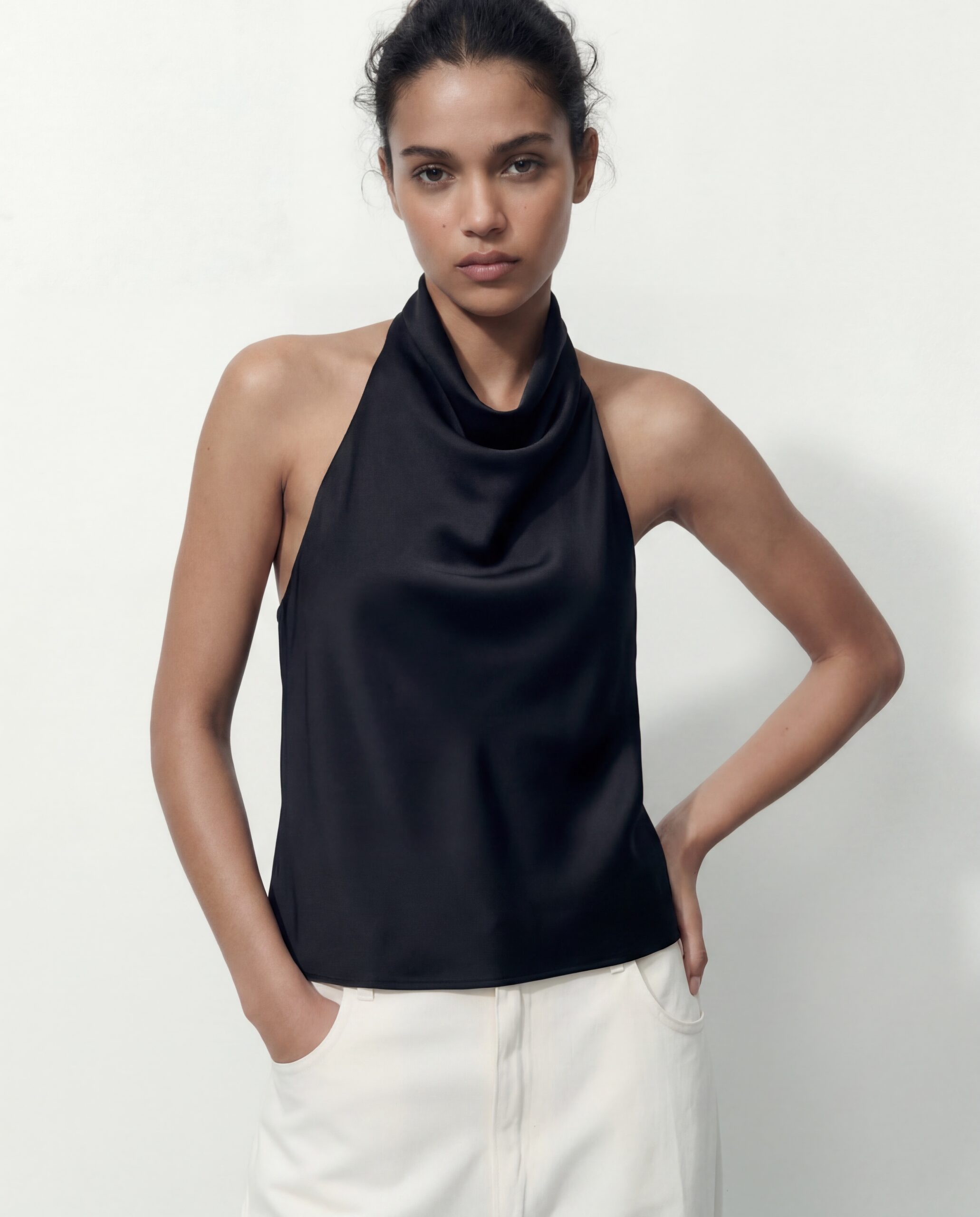 Sia silk top - black