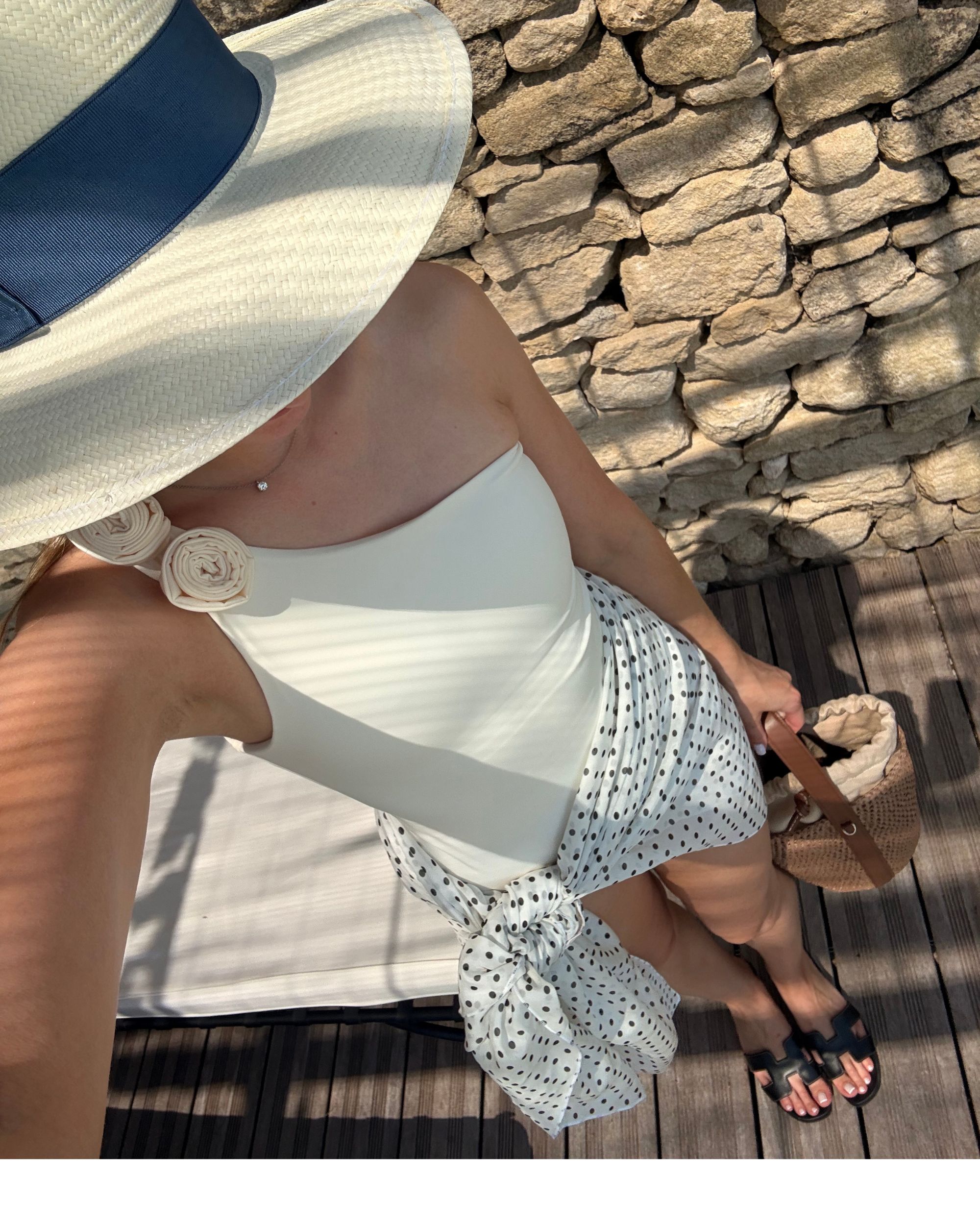 Silk chiffon scarf - Polka