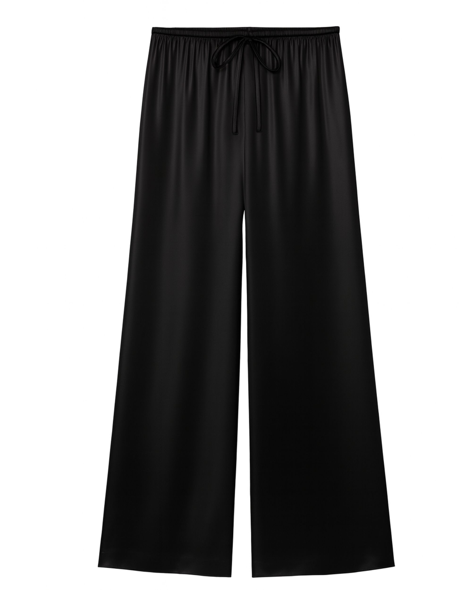 Silk palazzo trousers - black