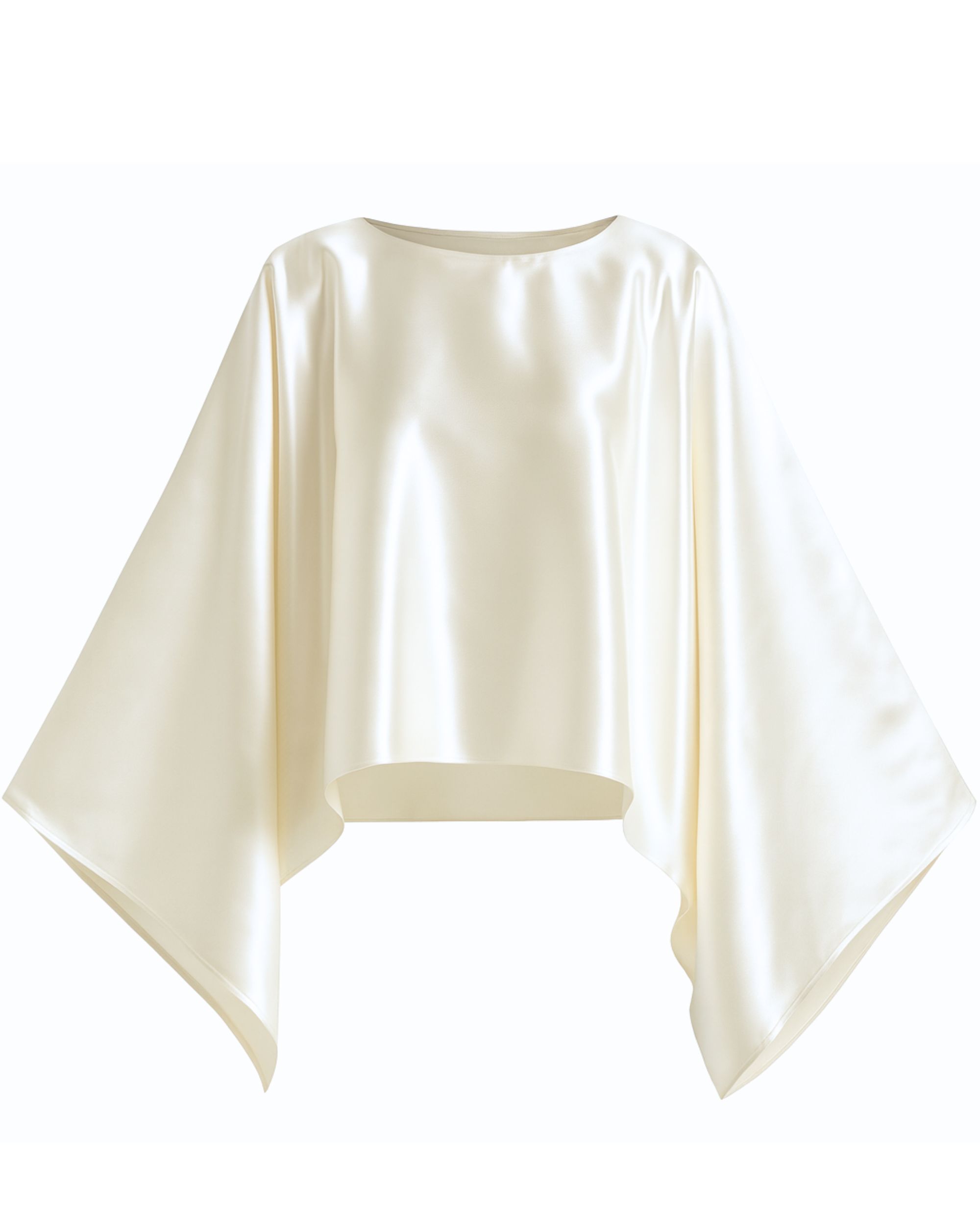 Kimono-cut silk blouse - cream