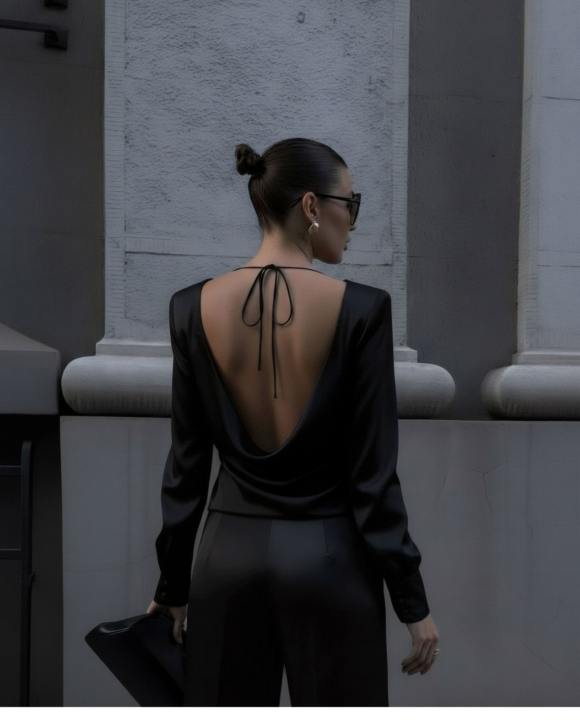 EMILY silk top - black