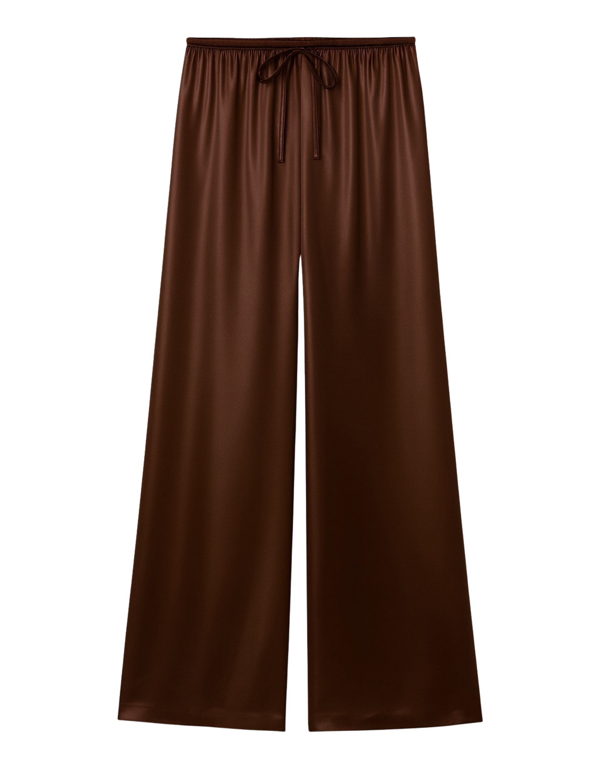Silk palazzo trousers - chocolate