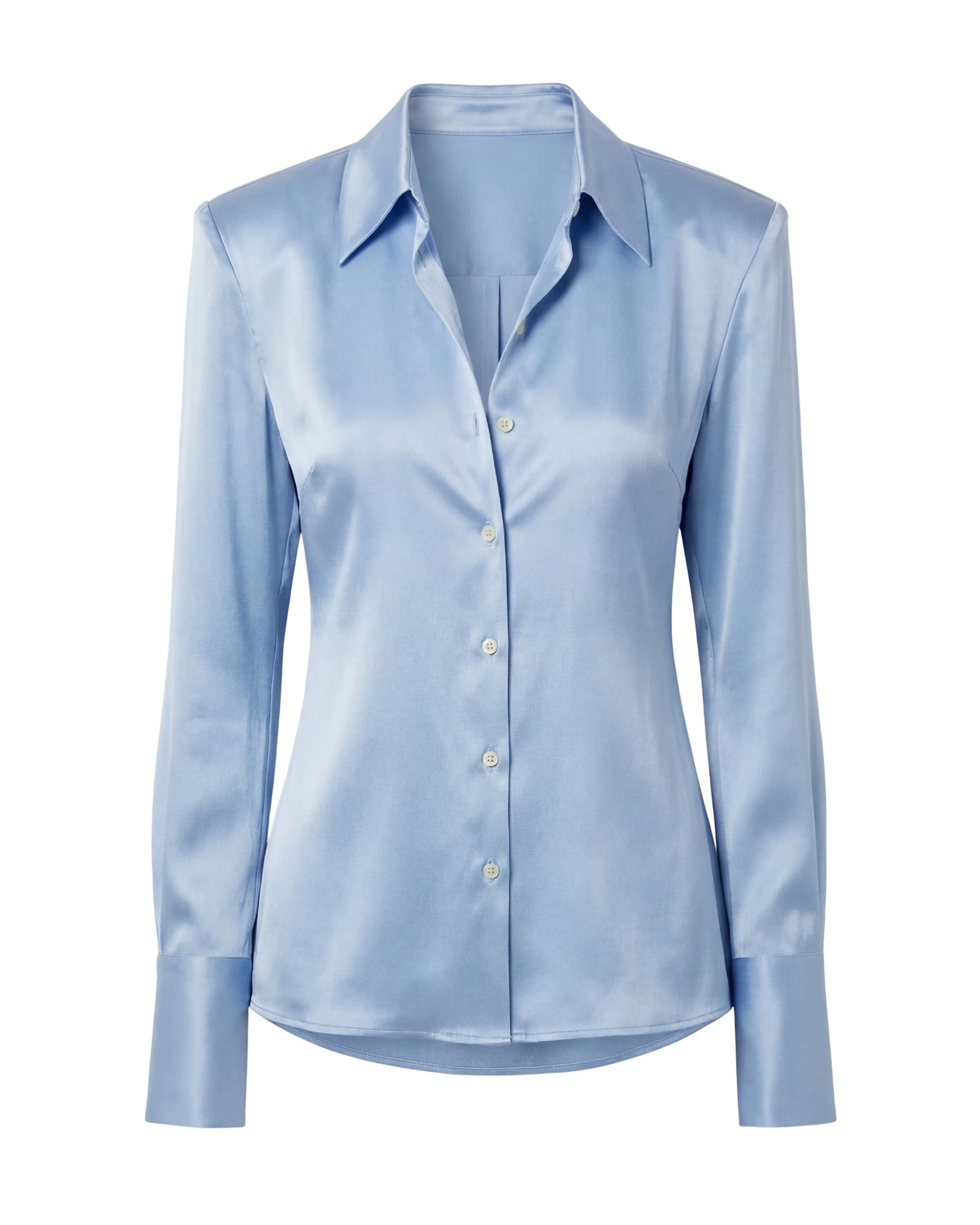 Maddie Silk Shirt - Ice Blue