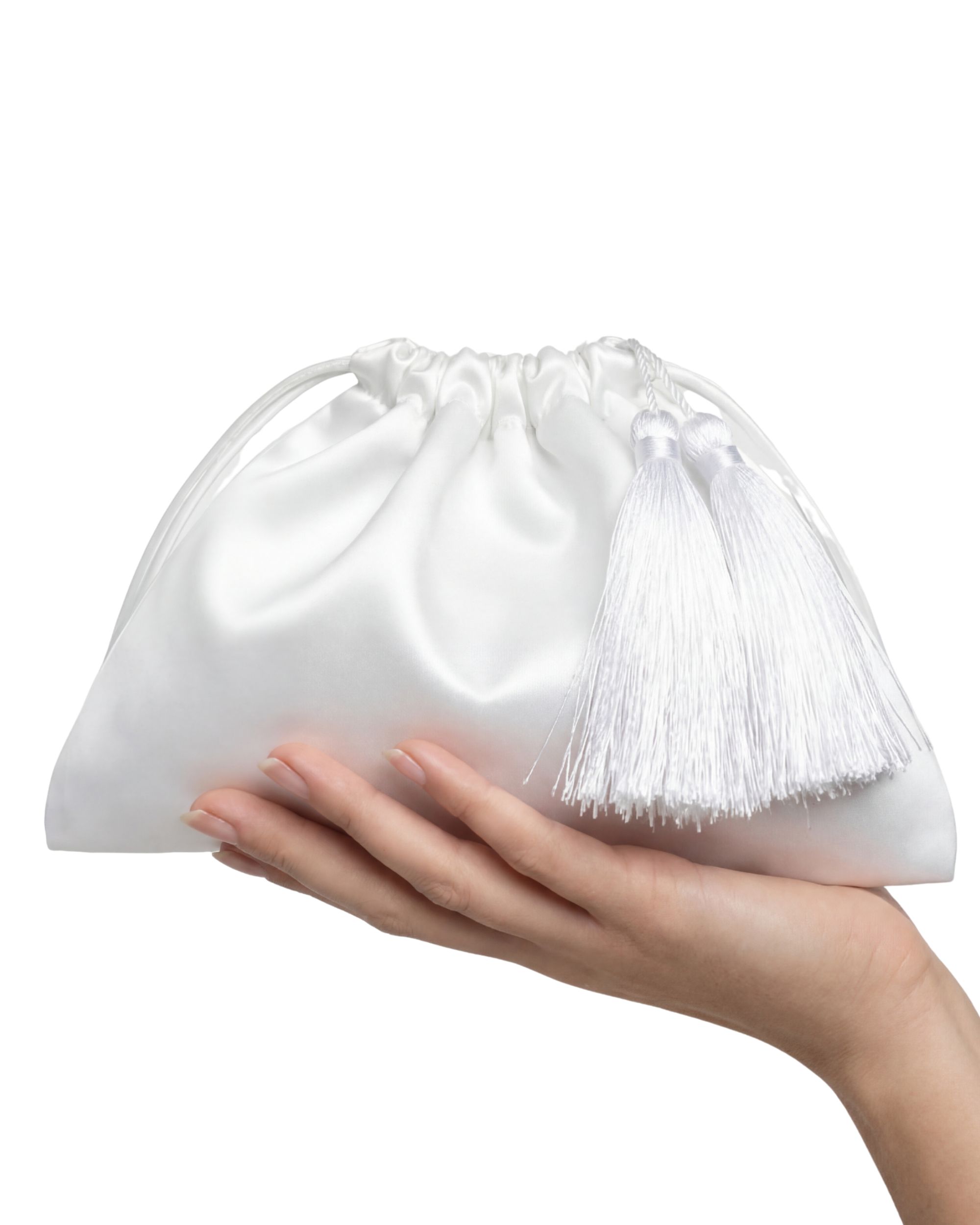 Essential Silk Satin Pouch – Ecru