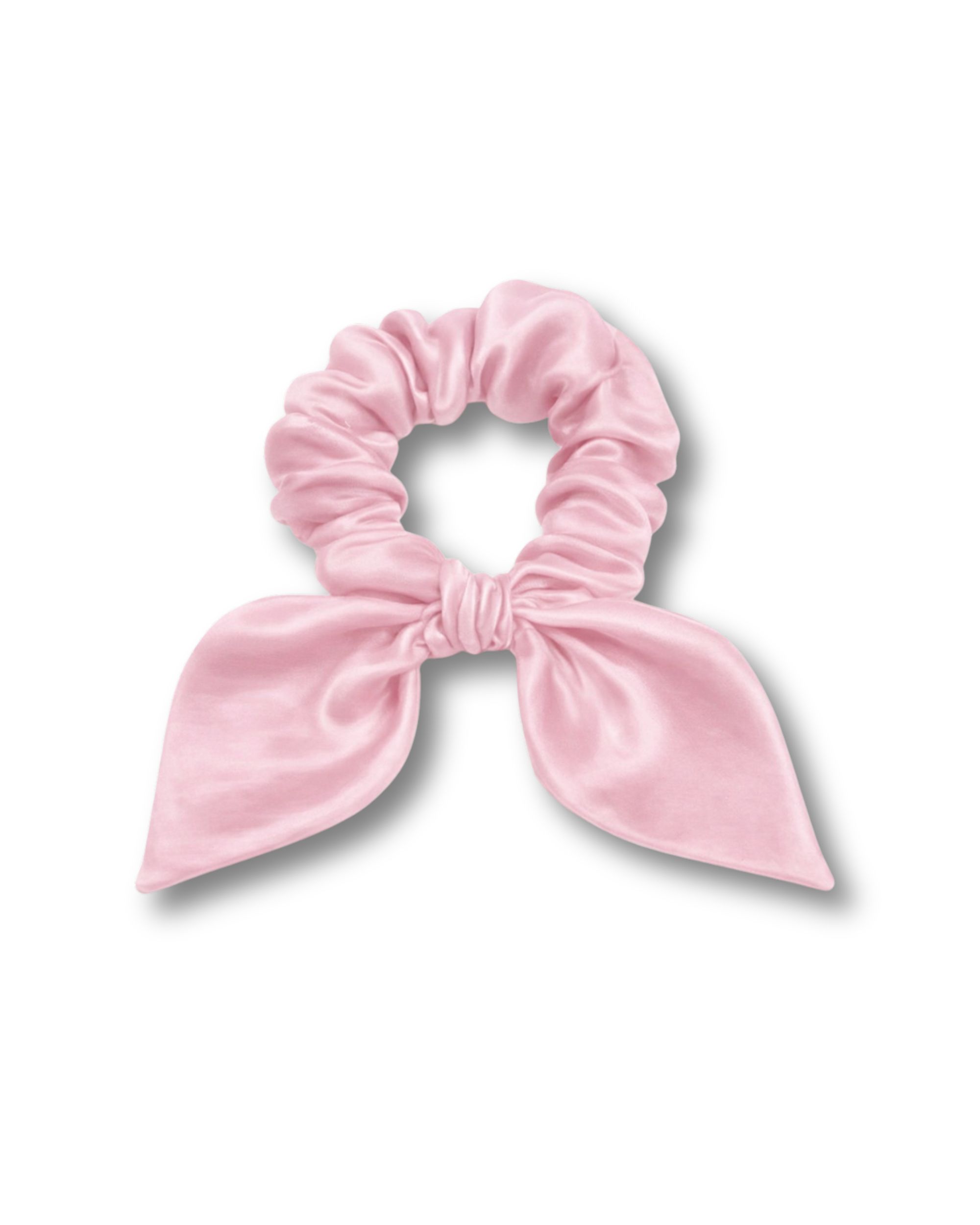 Silk scrunchie with ears - rose