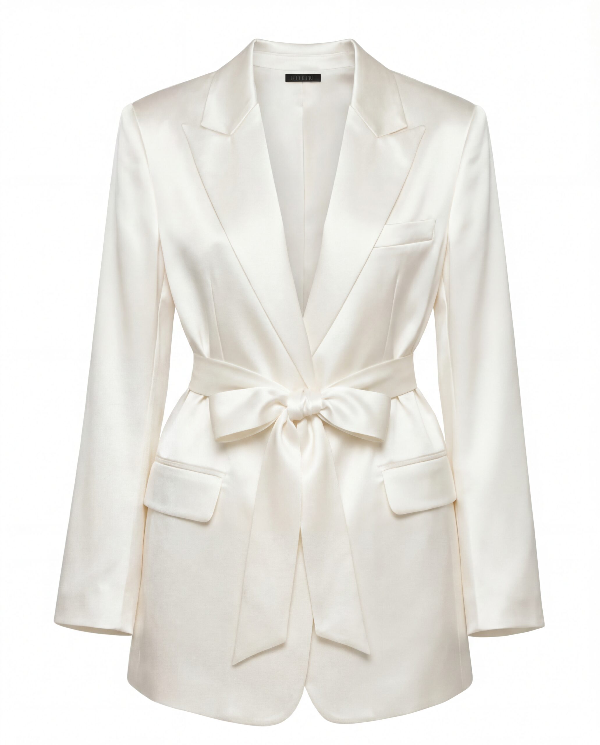 Silk jacket with belt - ecru