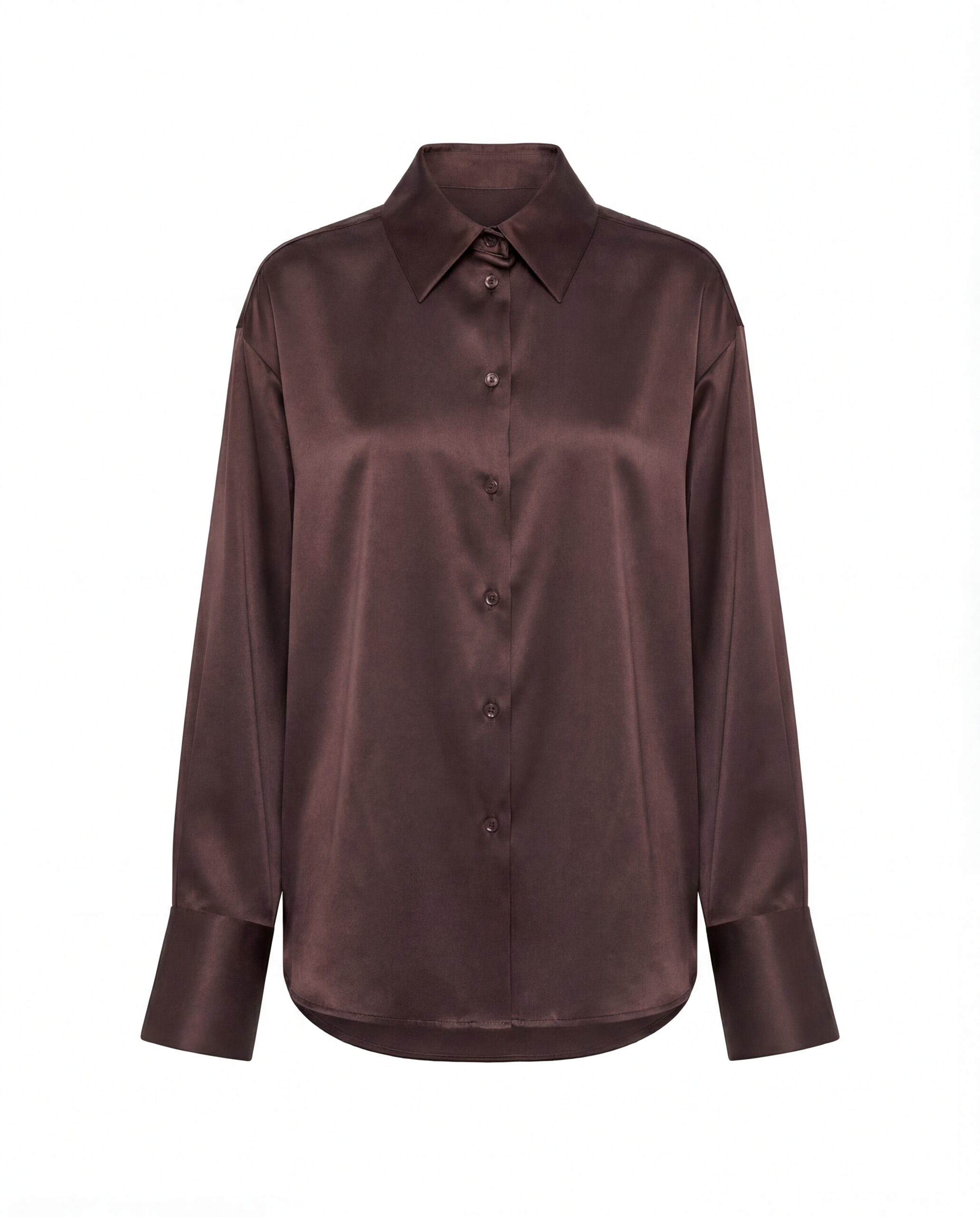 Silk shirt Silence - dark chocolate