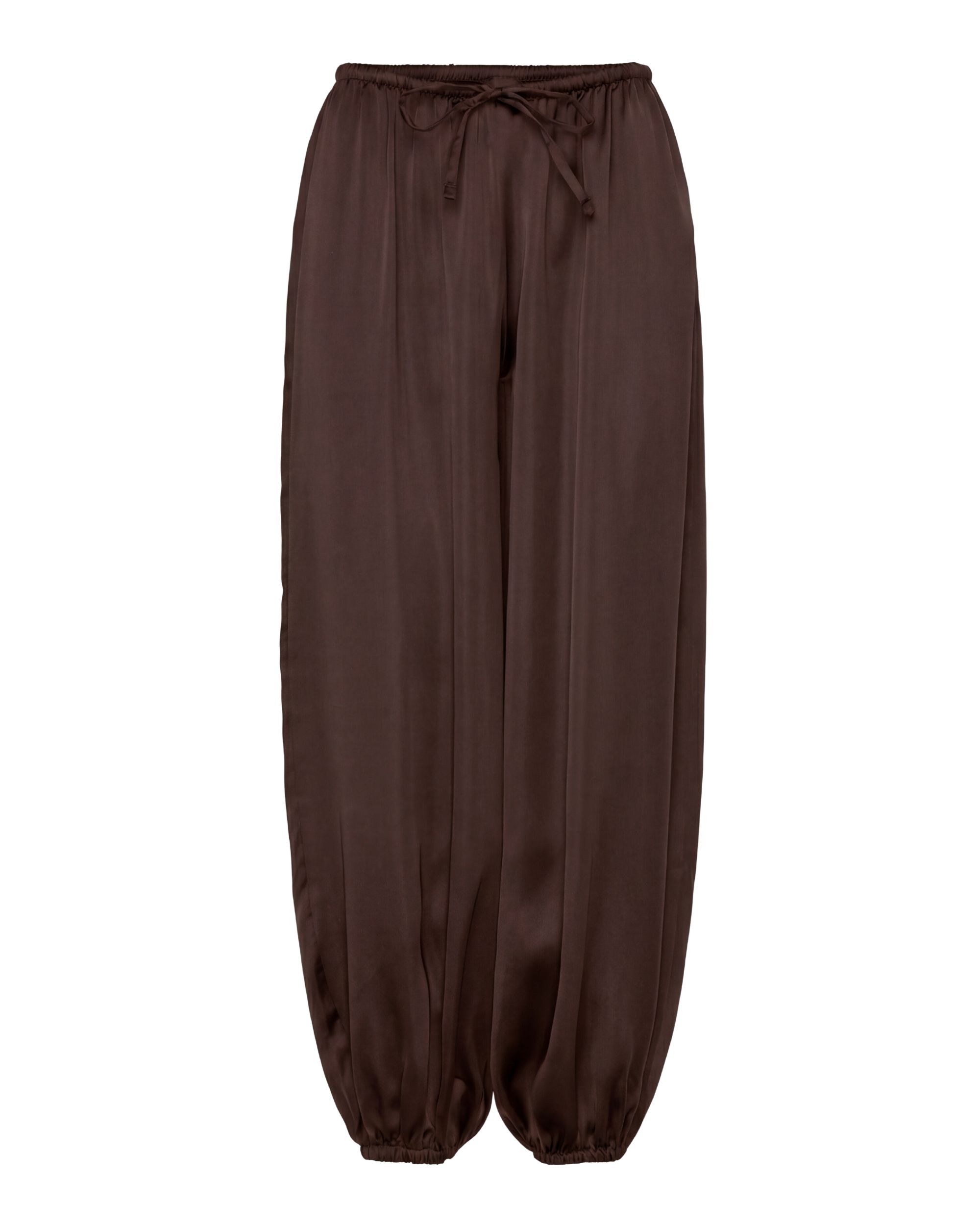 BALLOON Silk Trousers – Dark Chocolate
