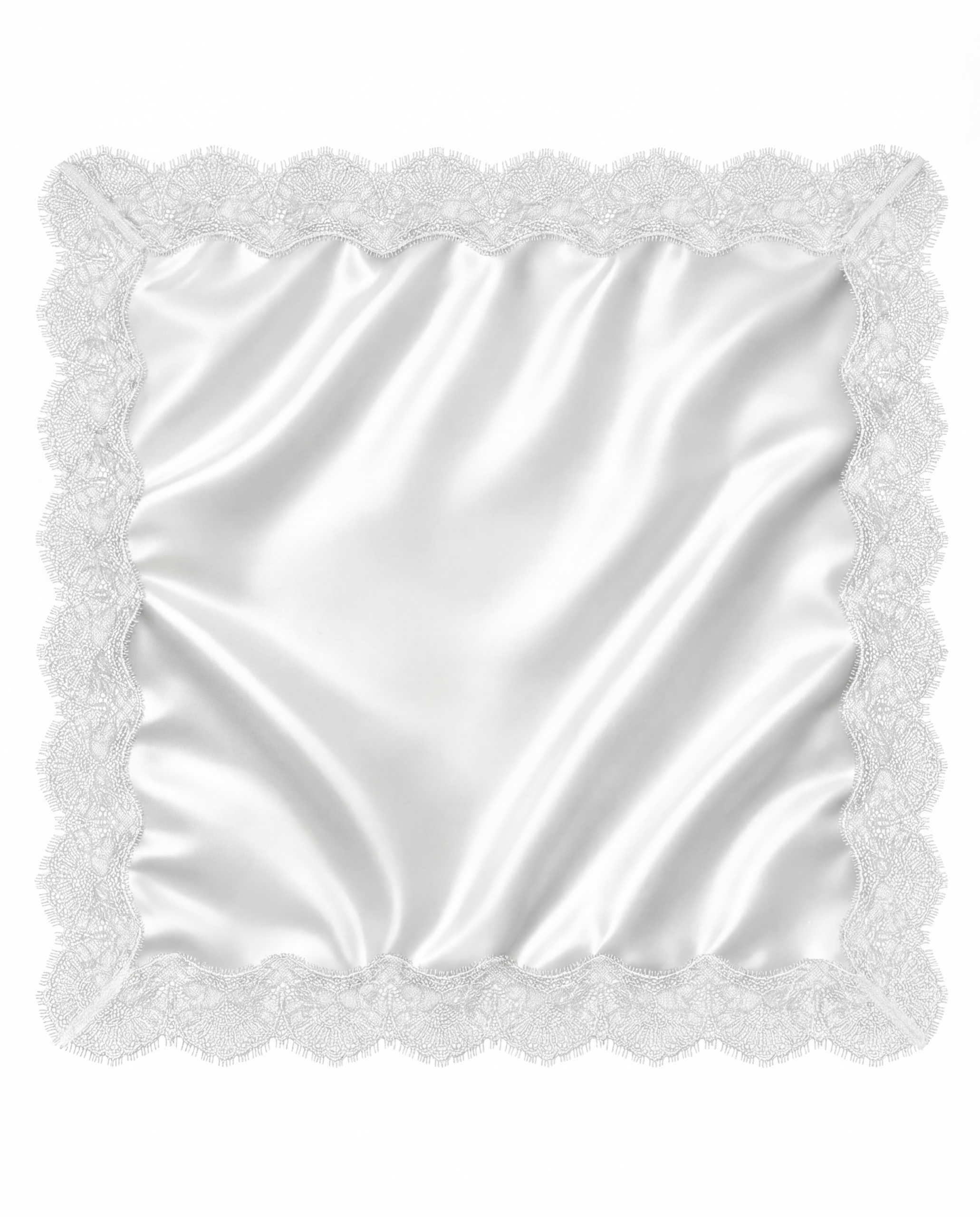 Silk scarf with lace - ecru