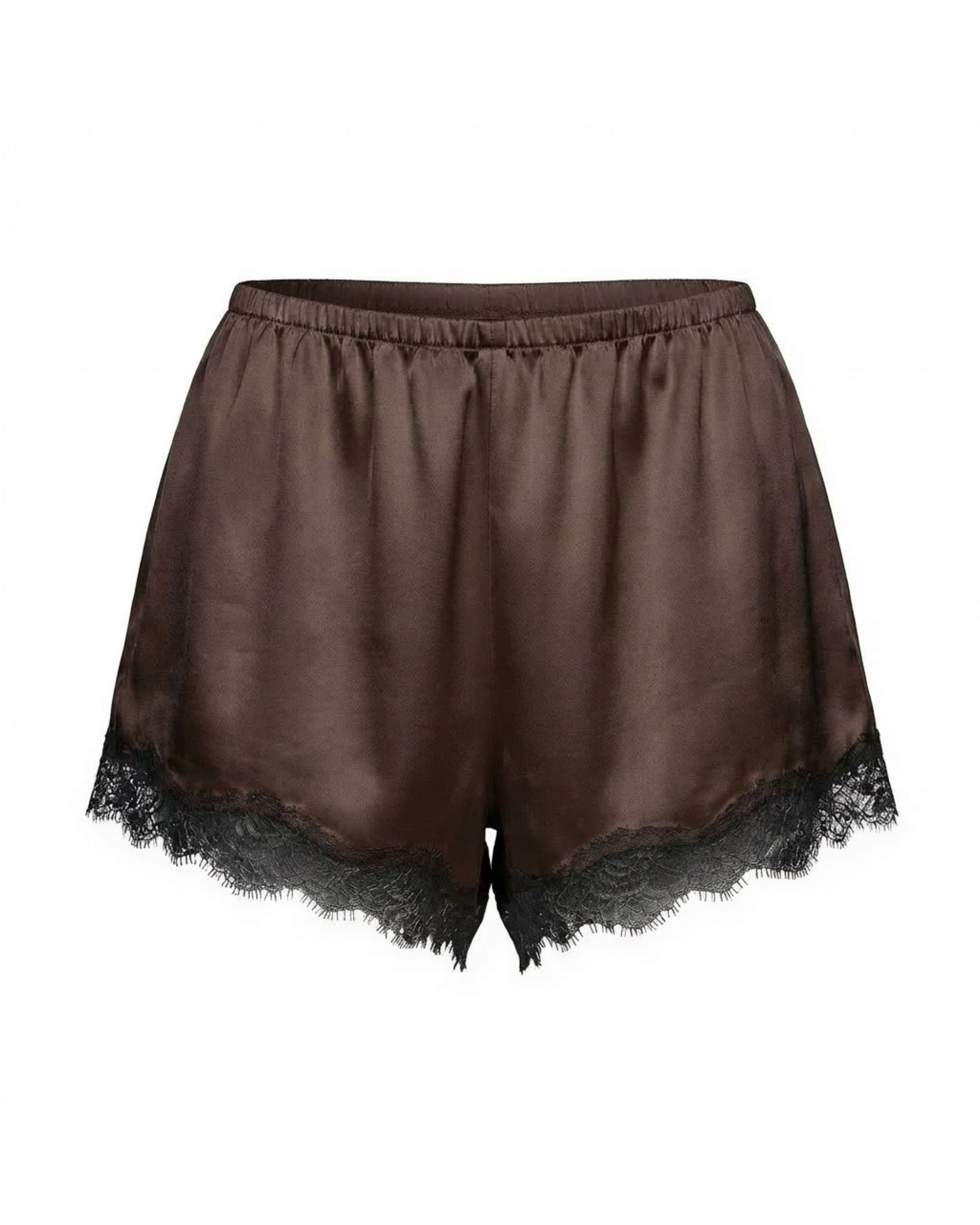 Lace Silk Shorts- dark chocolate