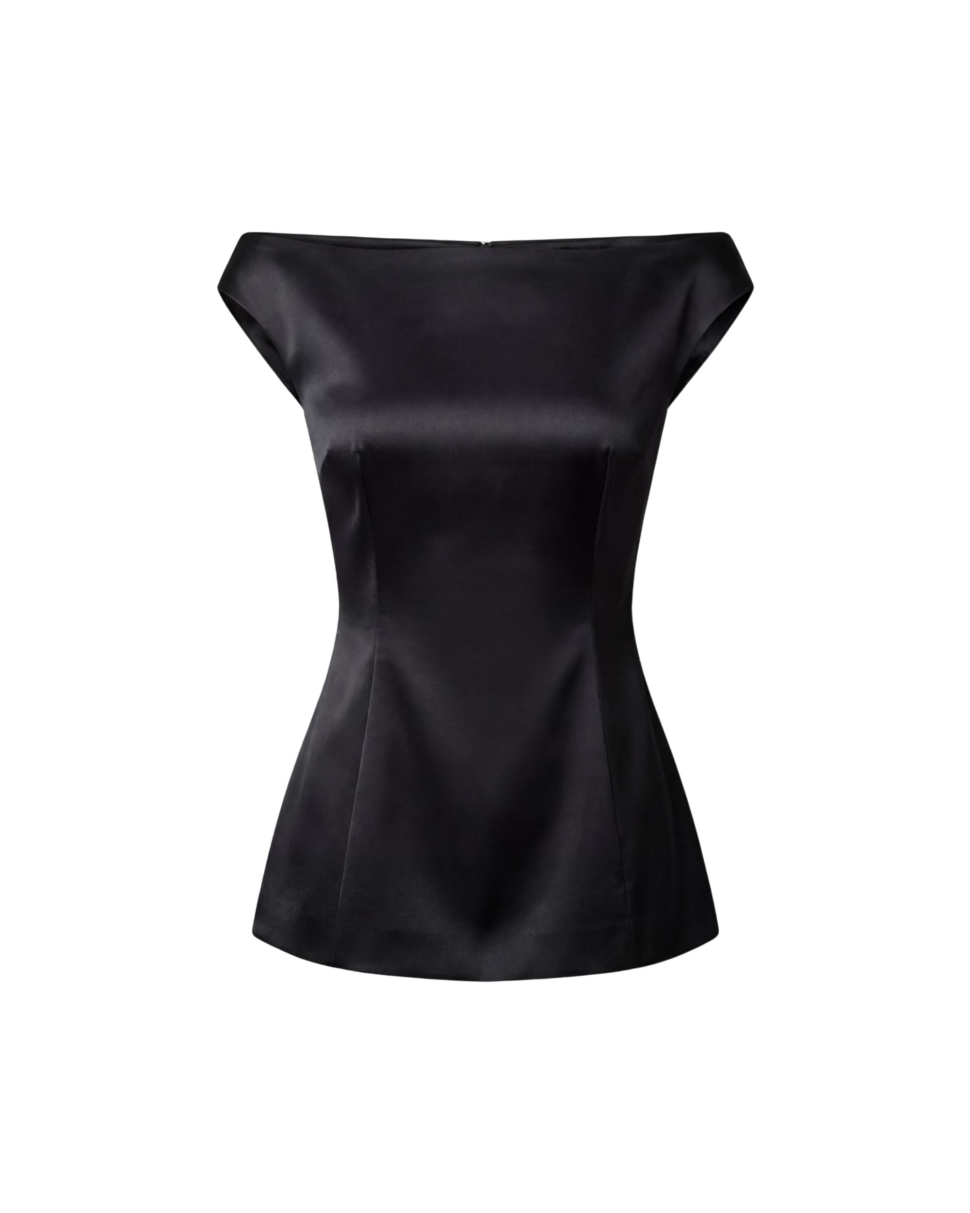 Alisa Fitted Silk Top - black