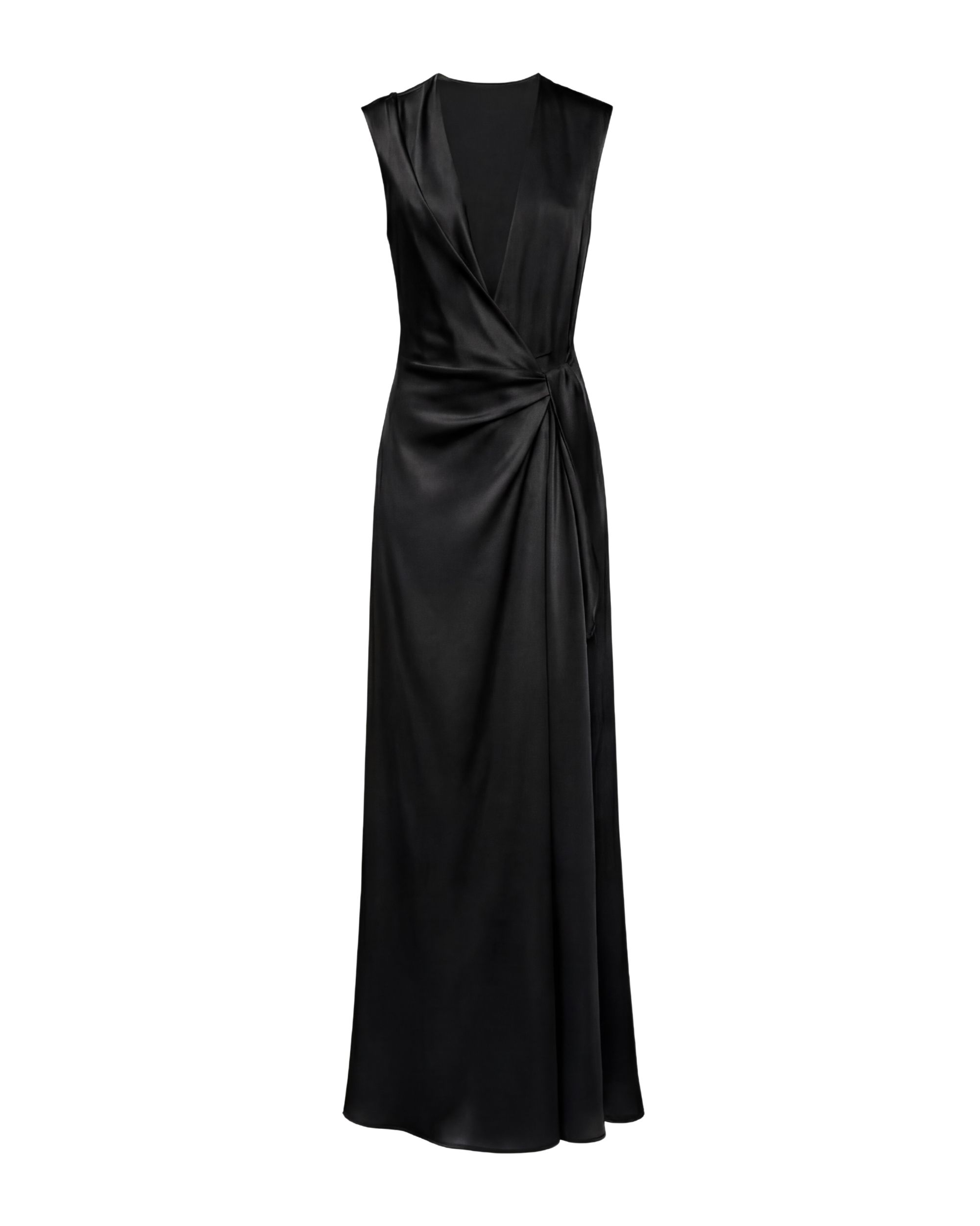 Kaya Silk Wrap Dress- black