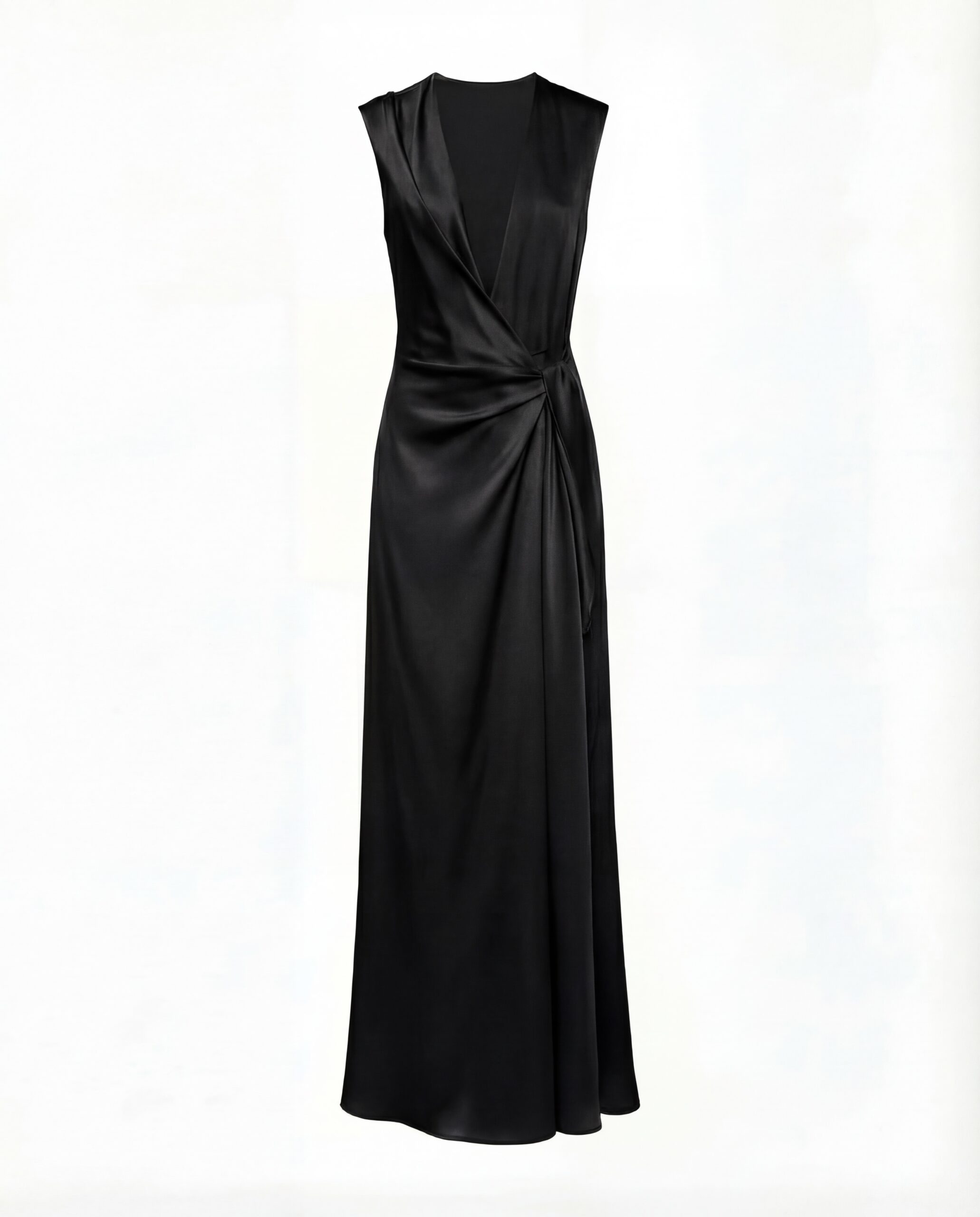 Kaya Silk Wrap Dress- black