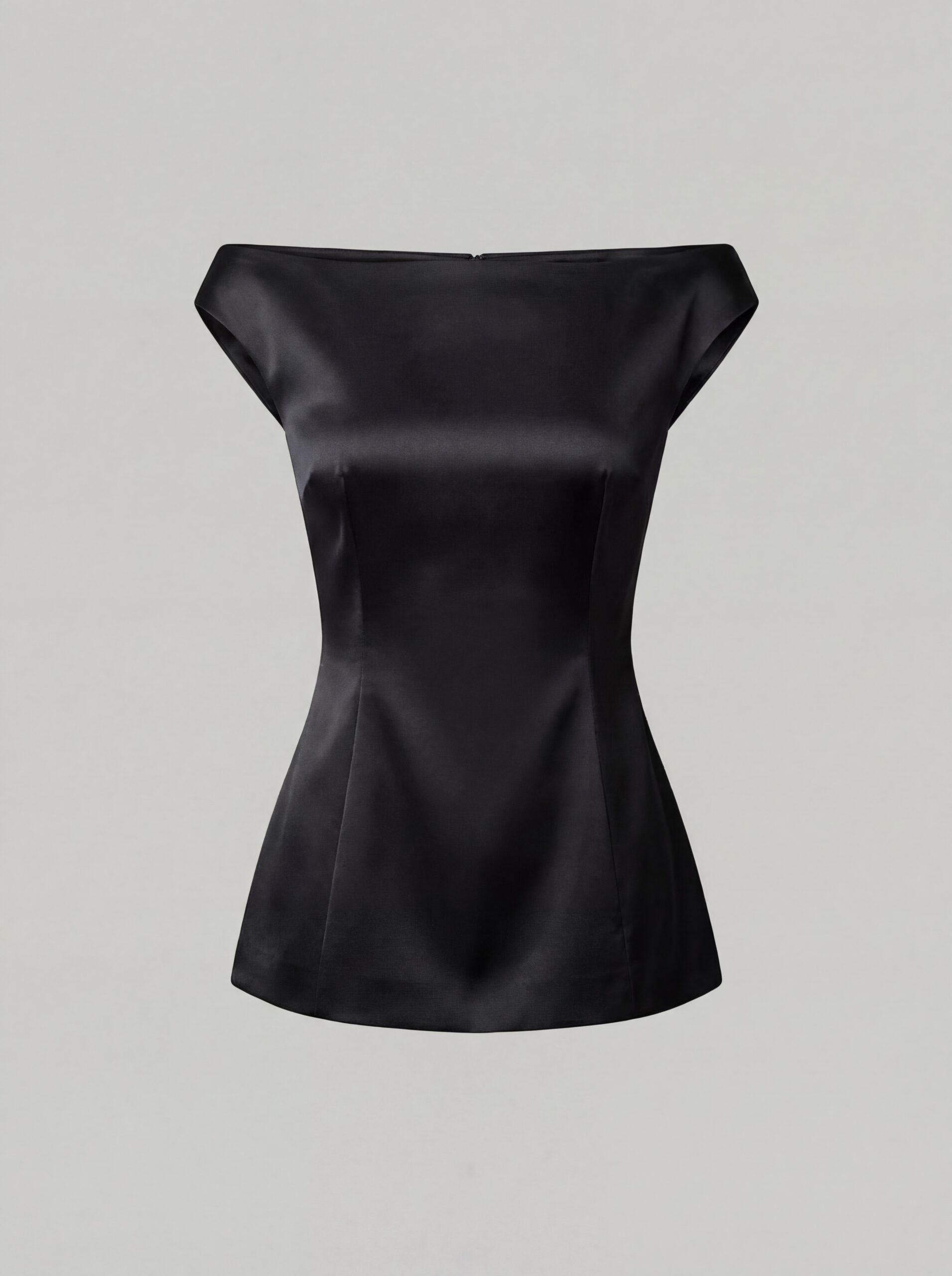 Alisa Fitted Silk Top - black