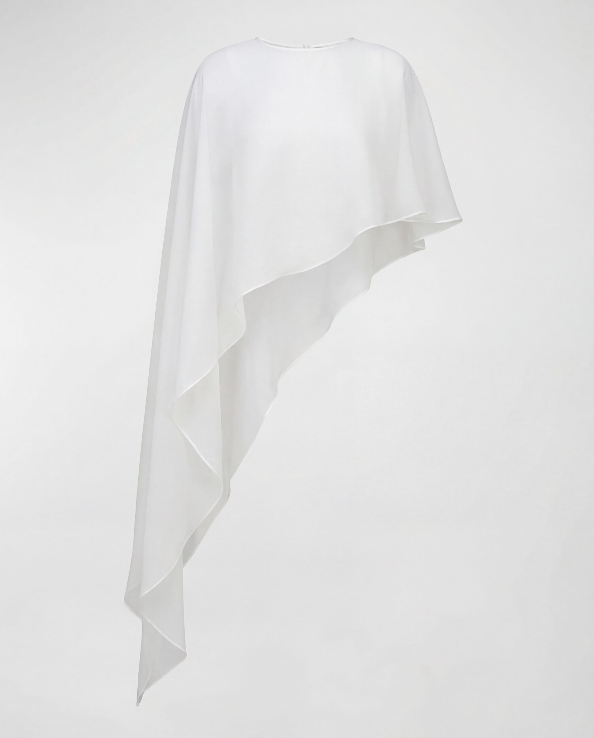 Mallow Silk Georgette Cape - ecru