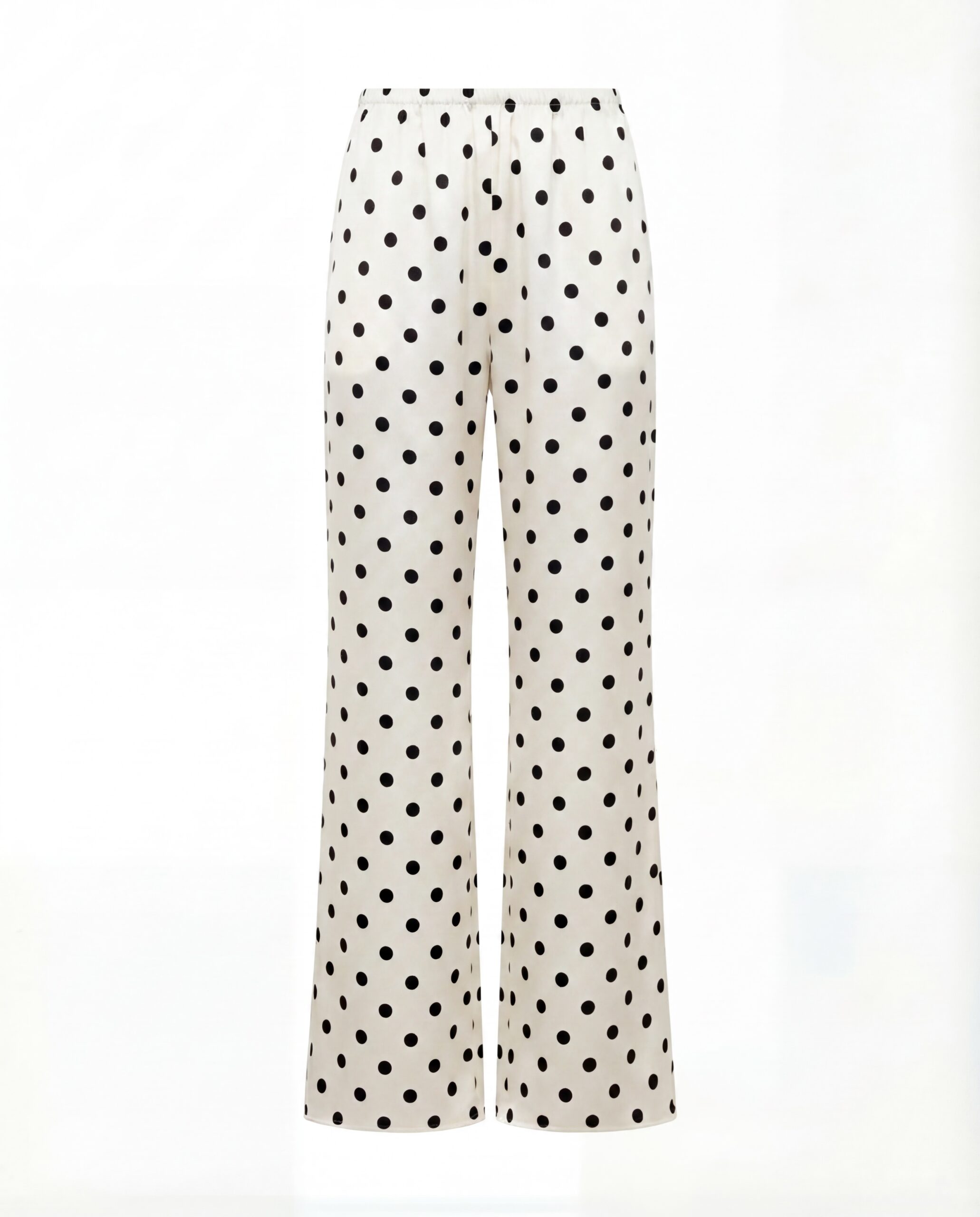 Silk trousers Flow - ecru polka dot