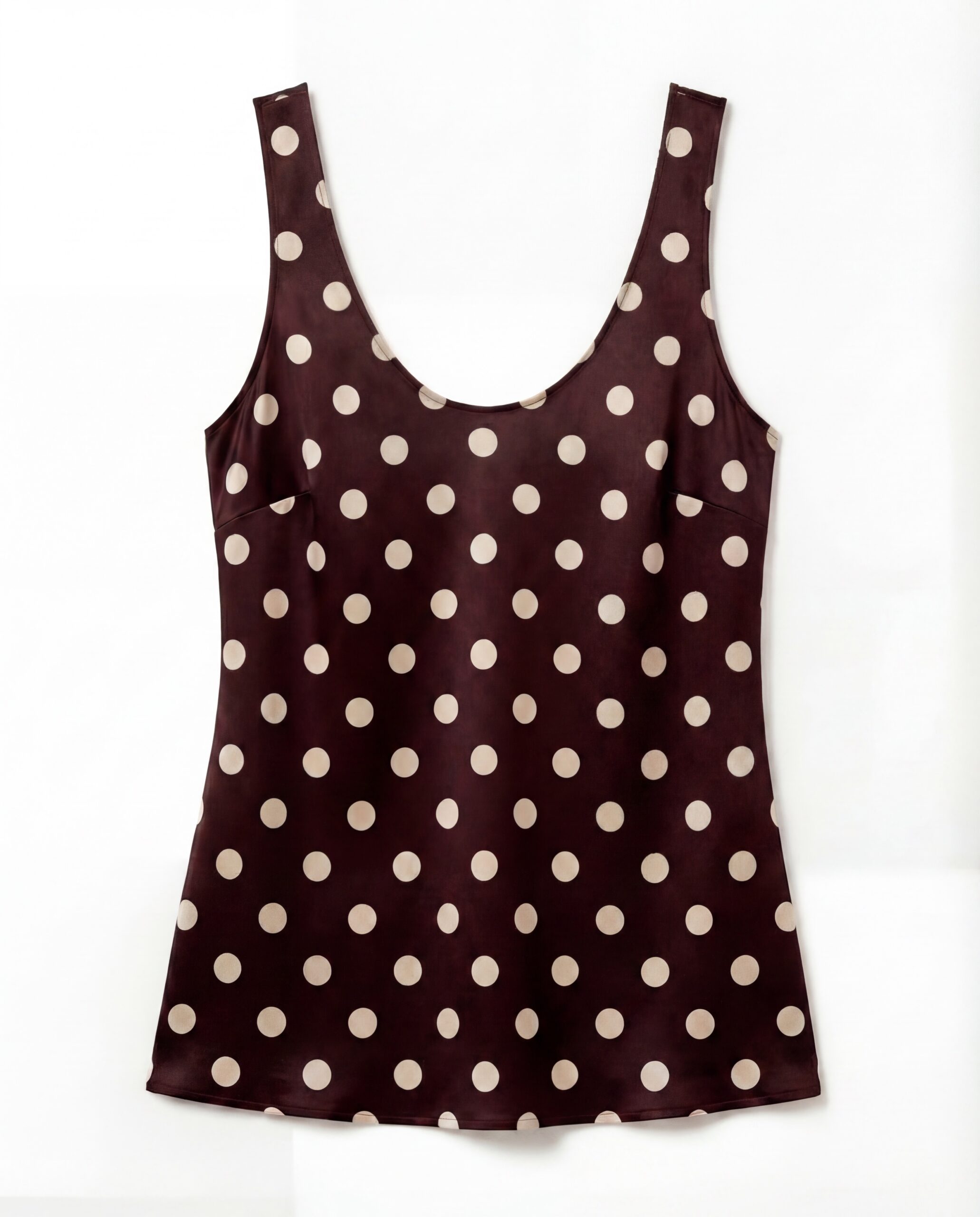 Silk top Diane - chocolate polka dots