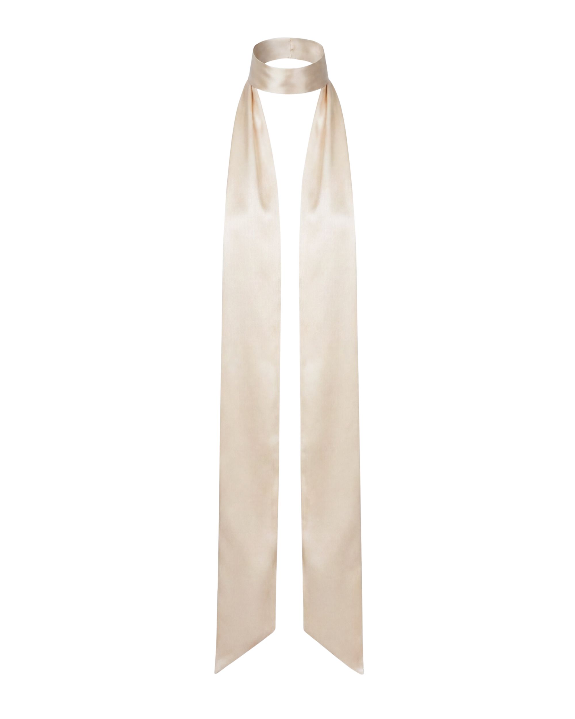 Long silk sash - cream