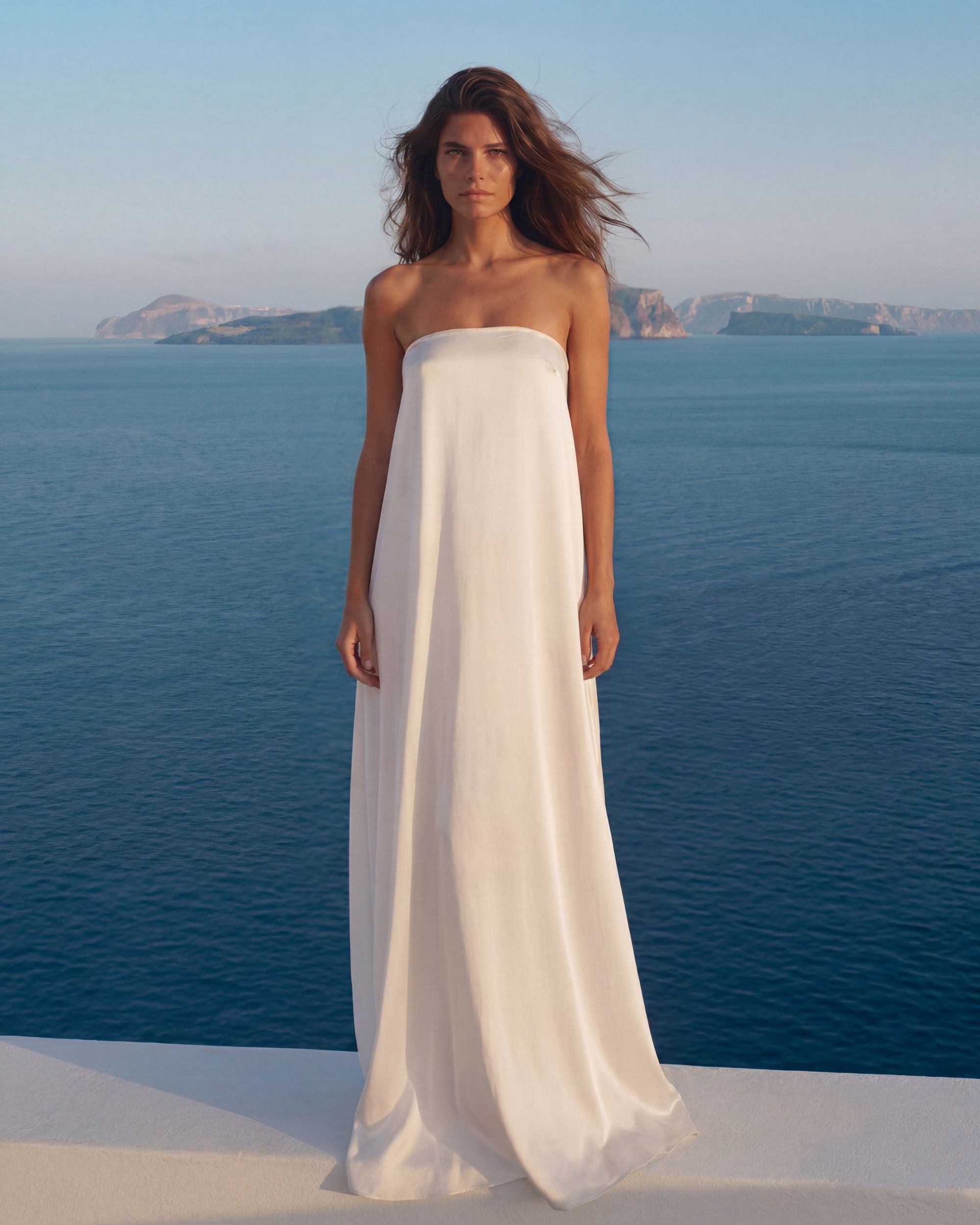 Silk dress Atena - ecru